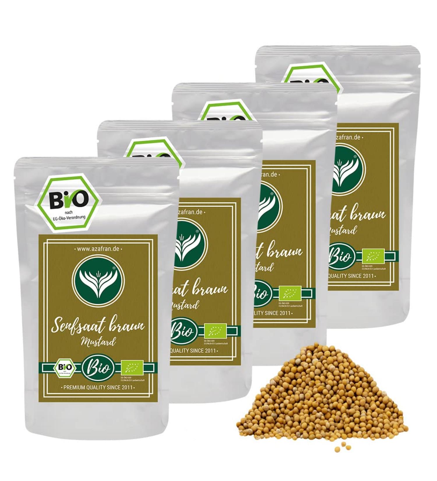 Buy Azafran Organic Brown Mustard Seeds | 1kg & 250g Packs for Cooking | Ideal for Asian & Indian Cuisine | Premium Quality Mustard Grains - Buy Online on GoSupps.com