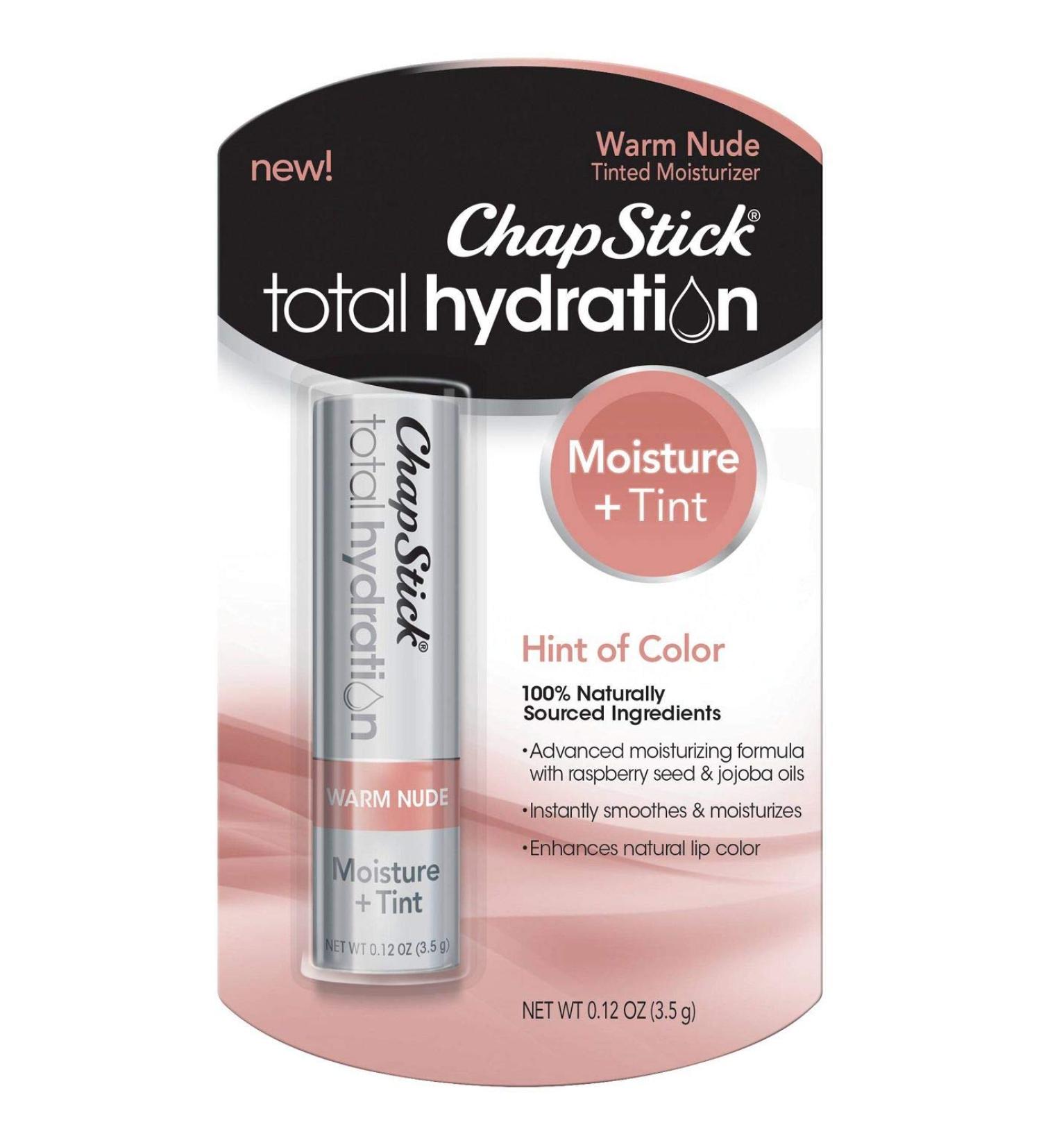 Chapstick Total Hydration Moisture + Tinted Lip Balm - Warm Nude - 0.12oz