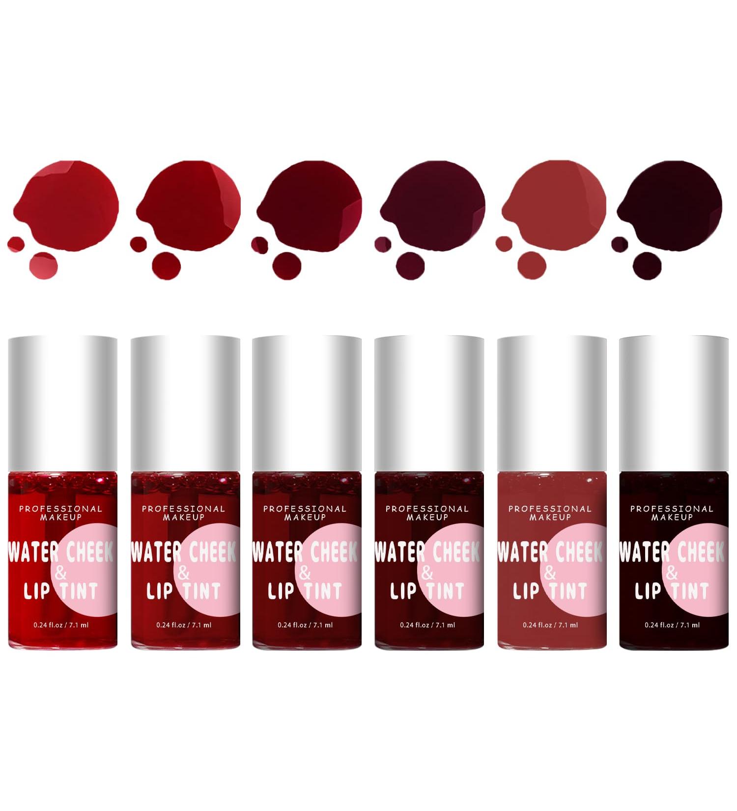 6 Pcs Lip Stain Set - Vivid Water Lip Tint Matte Liquid Lipstick for Lips Cheeks & Eyes Long-Lasting & Waterproof - Perfect for All Skin Types - Buy Online on GoSupps.com