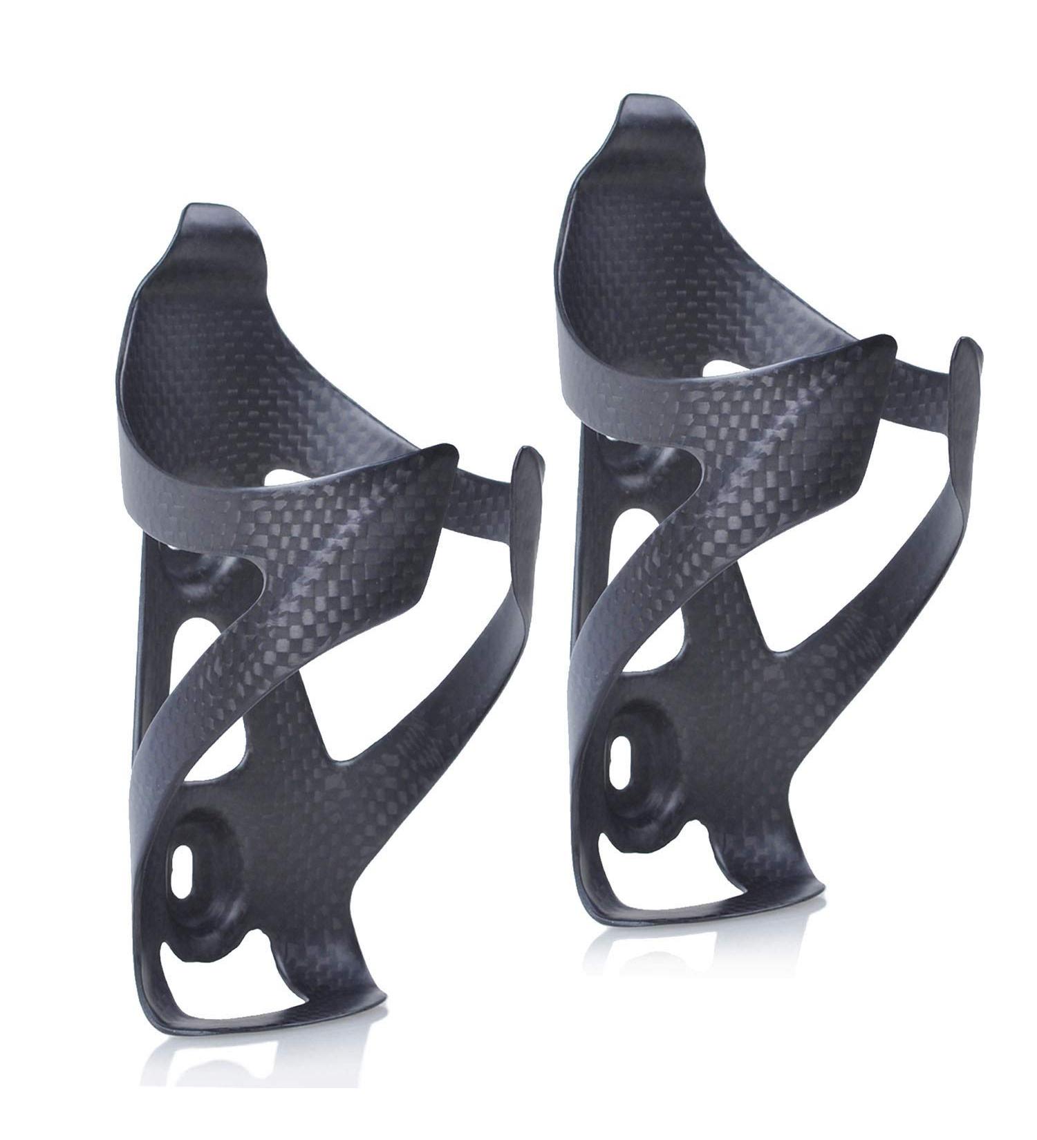 ThinkTop 2 Pack Full Carbon Fiber Bike Water Bottle Cage Holder for Road MTB Cycling, Matt Black - Set of 2 - Buy Online on GoSupps.com