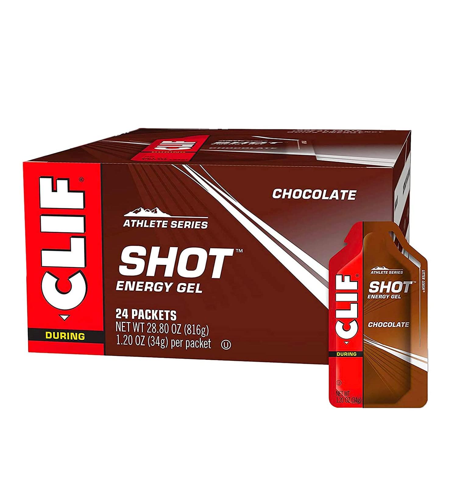 CLIF SHOT Energy Gels - Chocolate, Non-GMO, Non-Caffeinated, High-Performance Fuel for Cycling & Running (24 Pack) - Buy Online on GoSupps.com