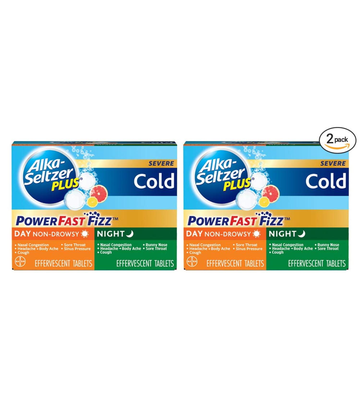 ALKA-SELTZER PLUS Severe Day + Night Cold Tablets Twinpack - 40 Effervescent Tablets - Buy Online on GoSupps.com