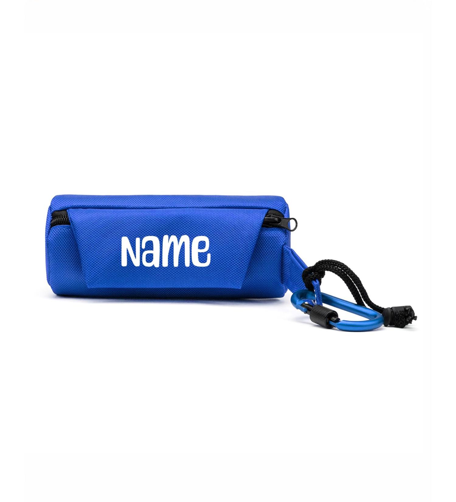 Buy Lonto Durable Dog Feed Bag - Water-Repellent Snack Bag with Zipper & Velcro - 18x7x7 cm - Personalized Blue Fabric with Carabiner Hook - Buy Online on GoSupps.com