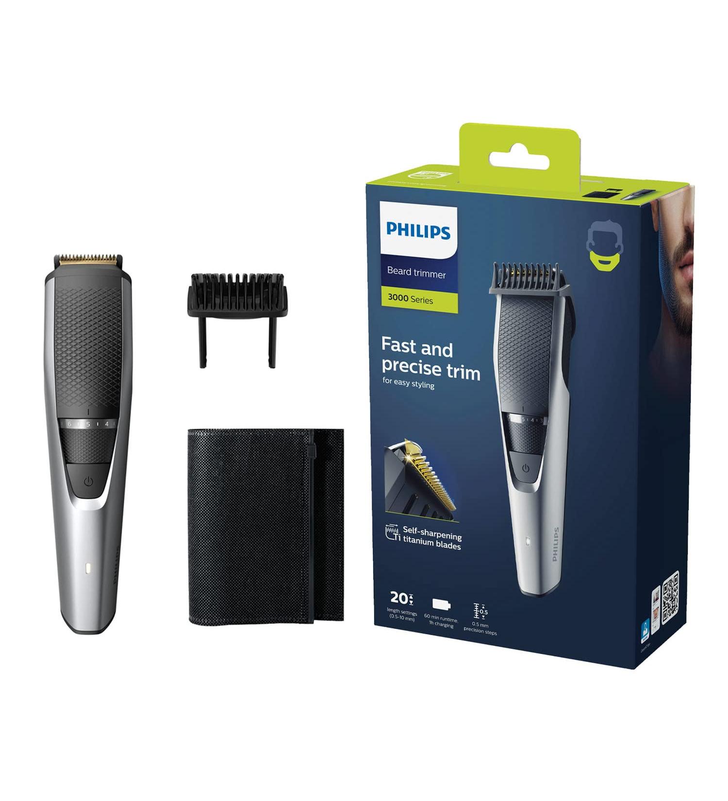 Philips BT3222/13 Beard & Hair Clipper for Men - 20 Length Settings, 60 Min. Runtime - Self-Sharpening Metal Blades - Silver S3000 - Buy Online on GoSupps.com