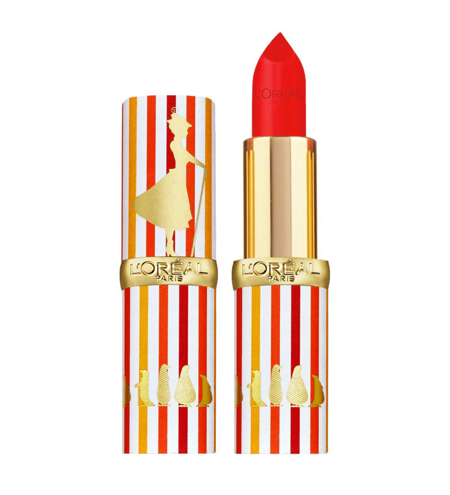 L'Or al Paris Limited Edition Disney Mary Poppins Lipstick - Long-Lasting Matte Color Riche 344 Red - Perfect Gift Idea for Women - 1 Piece - Buy Online on GoSupps.com