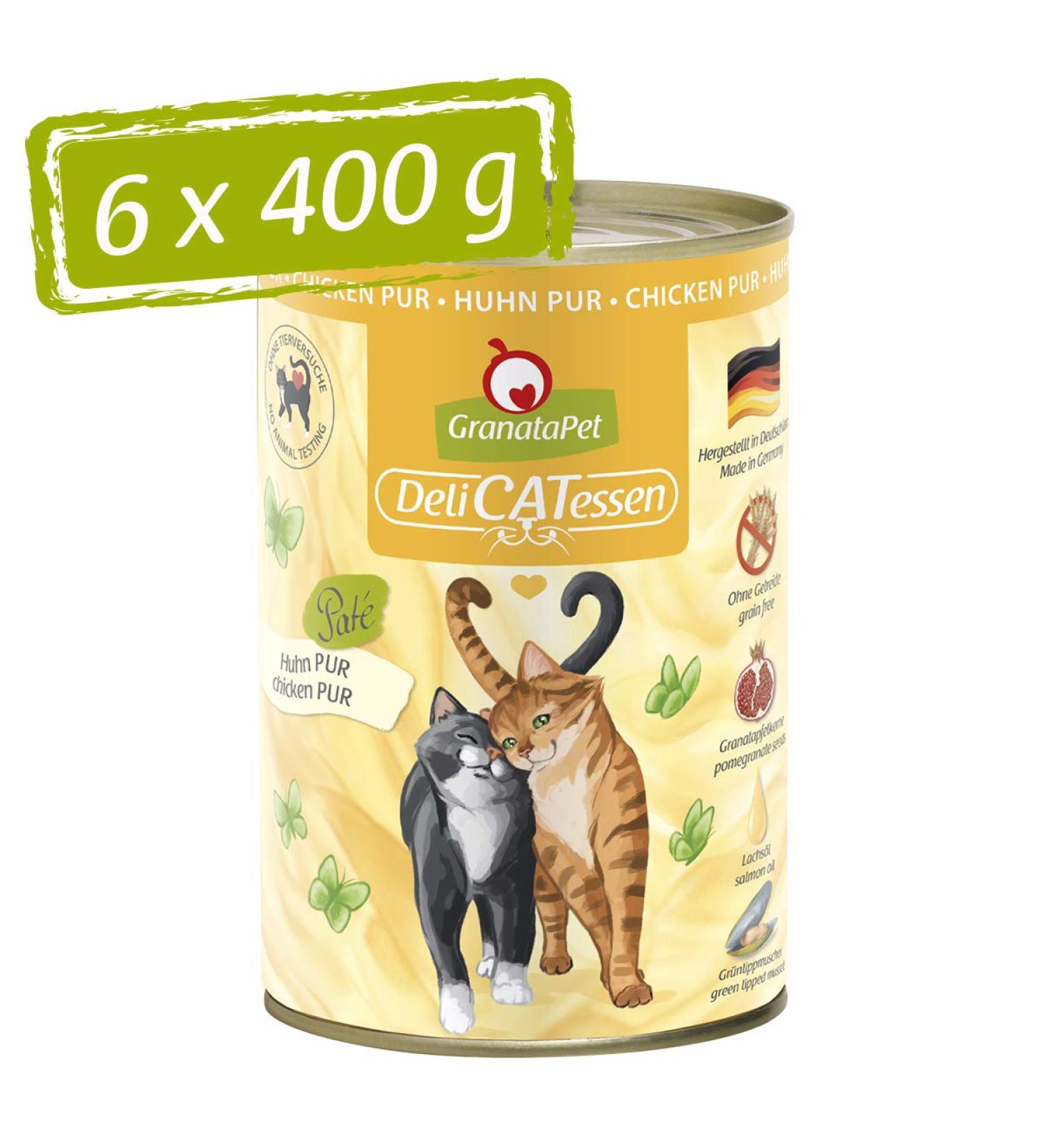 Granapet Delicatessen Chicken Cat Food High Meat Content Grain-Free & Sugar-Free Wet Food 6x400g Pack - Buy Online on GoSupps.com