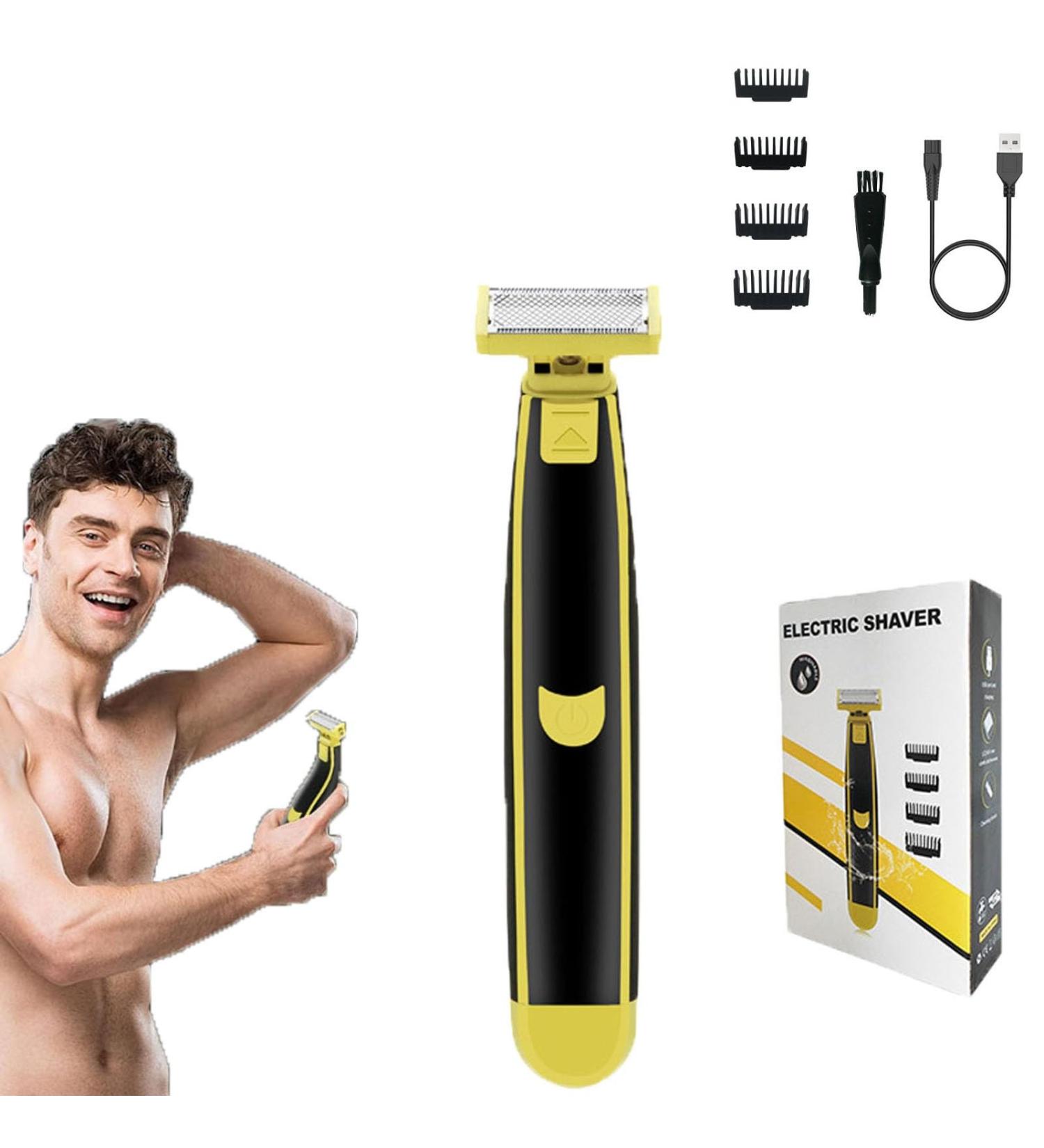 Elsiena Full Body Shaver for Men - Multifunctional Electric Wet & Dry Shaver with 4 Precision Trimmer Heads | Perfect for Full Body Grooming - Buy Online on GoSupps.com
