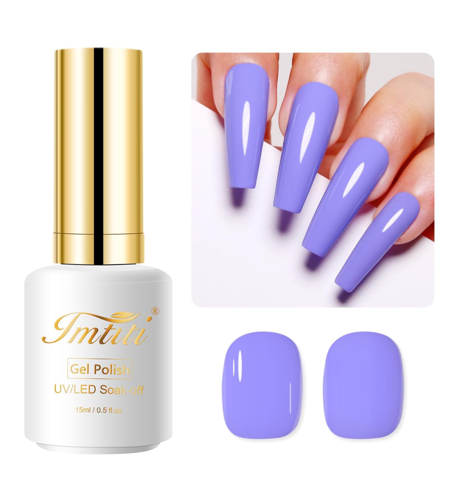Imtiti Purple Gel Nail Polish 15ML Vibrant Purple Gel Polish Autumn Winter Gel Nail Polish Soak Off LED UV Nail Gel Polish DIY Nail Art Starter Manicure Salon Gel Nail Kit - Buy Online on GoSupps.com