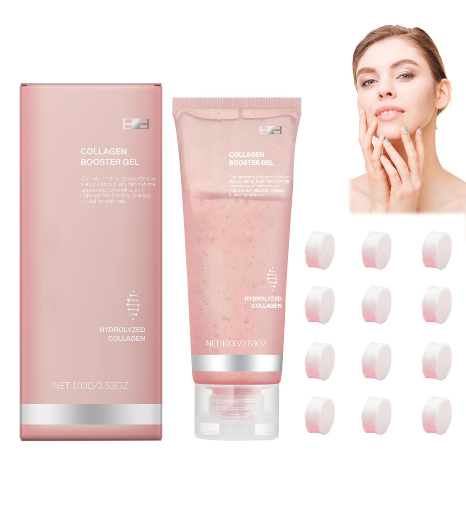  Crsetmyth Collagen Gel Cream Collagen Moisturizing Cream with 12 Disposable Towels Firming Face Gel Cream Collagen Moisturizing Gel Hydrates Skin 100g - Buy Online on GoSupps.com