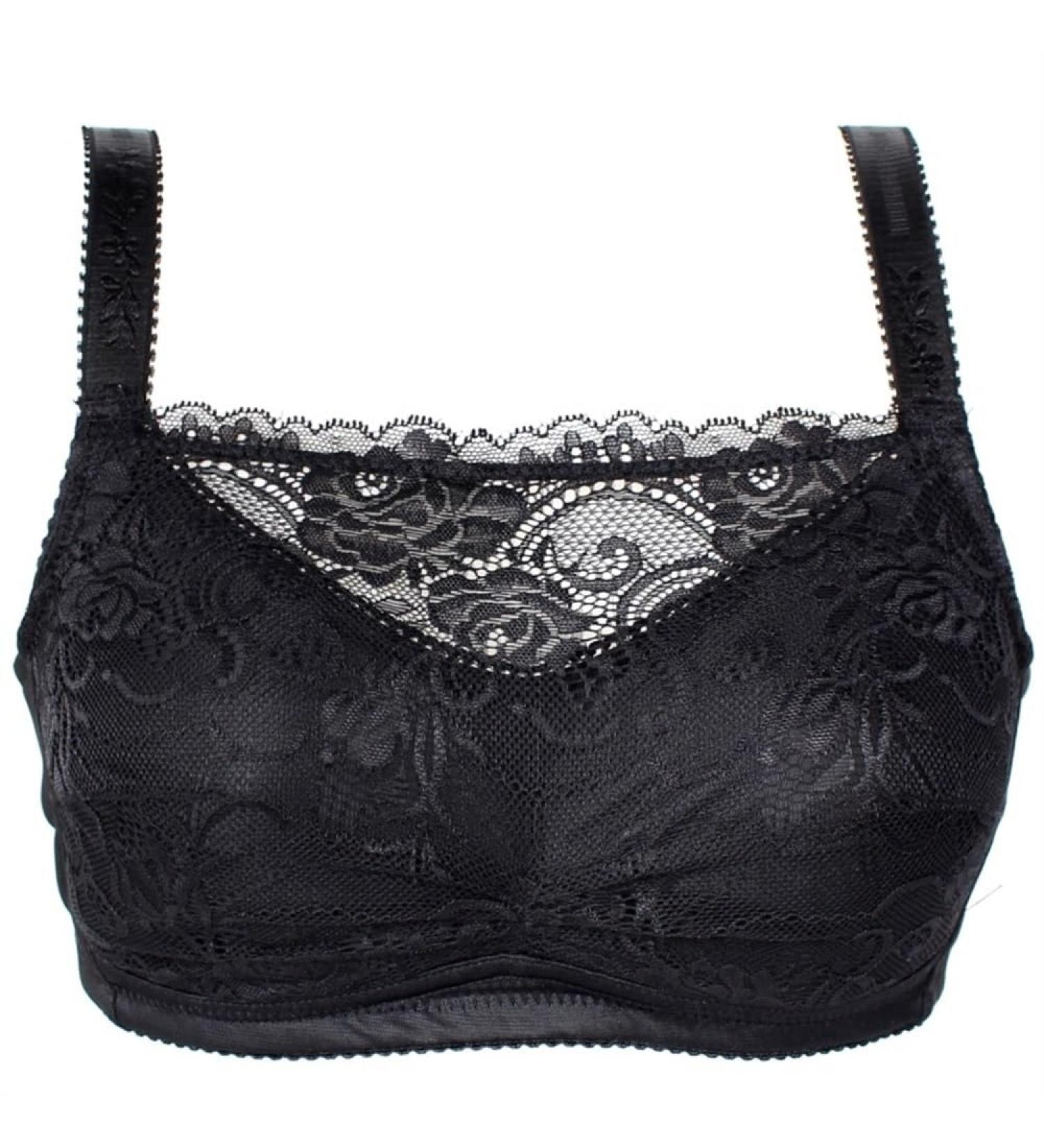 Women's Post-Operation Mastectomy Silicone Breast Shape Bag & Lace Wireless Bralette - Size 38/85C - Black - Buy Online on GoSupps.com