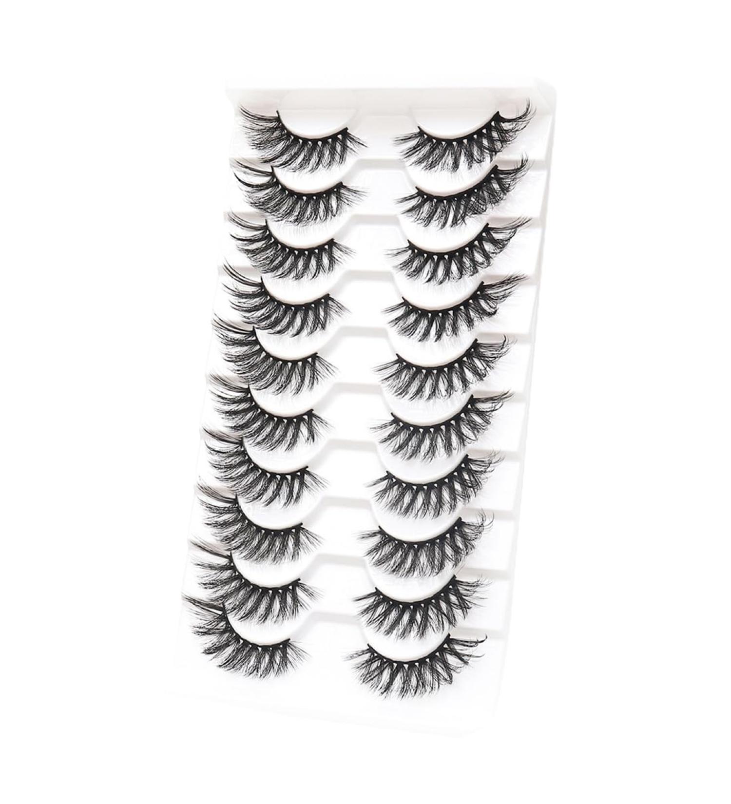 VUHSGTE Cat Eyelashes Volume 3D Hybrid Natural Look Fake Strip Lashes Dramatic Fluffy Handmade Reusable D Curl False Eyelashes - Buy Online on GoSupps.com