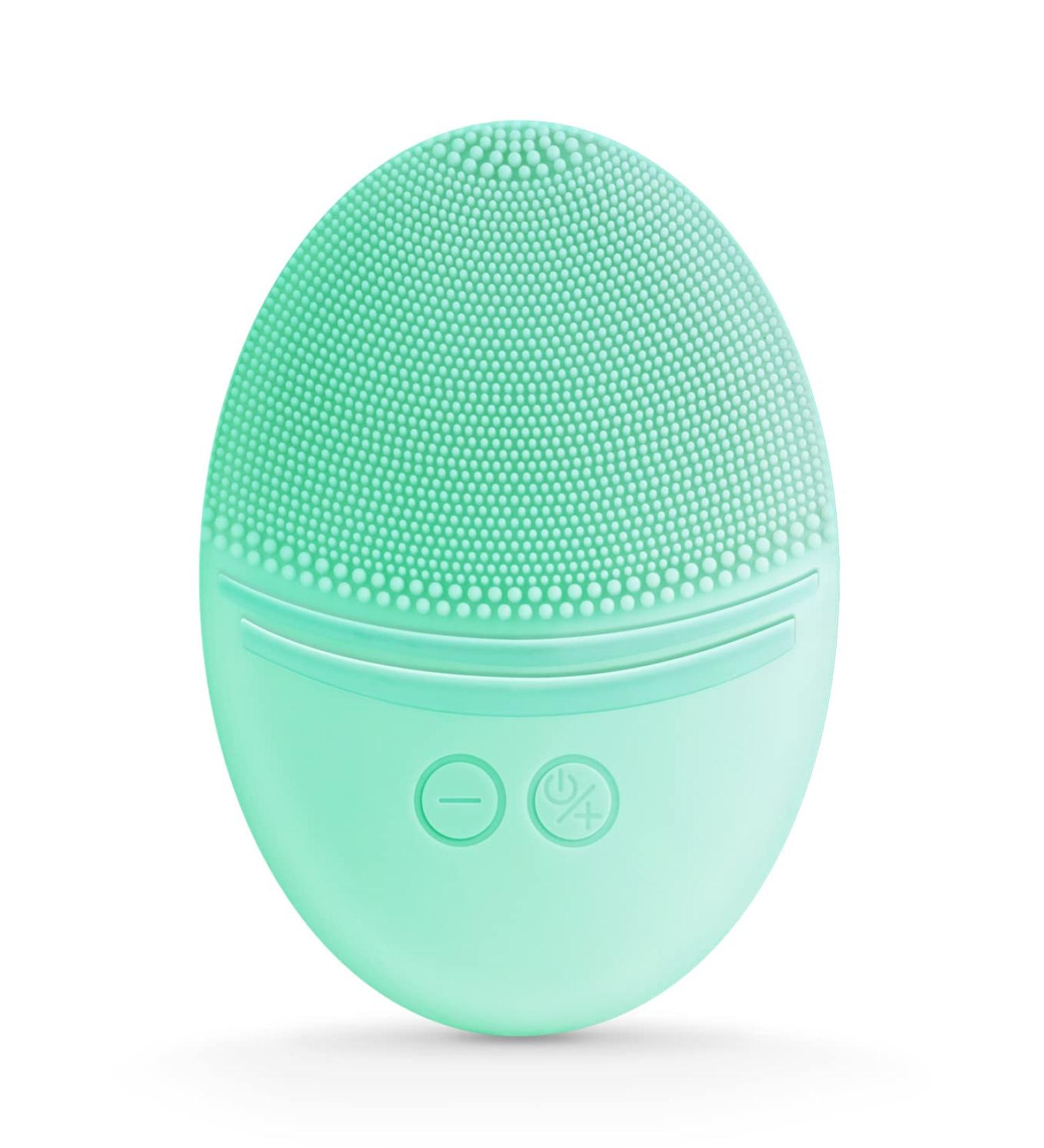 EZBASICS Silicone Facial Cleansing Brush - Waterproof Sonic Vibrating Face Brush for Deep Cleansing & Exfoliating - Mint Green - Buy Online on GoSupps.com