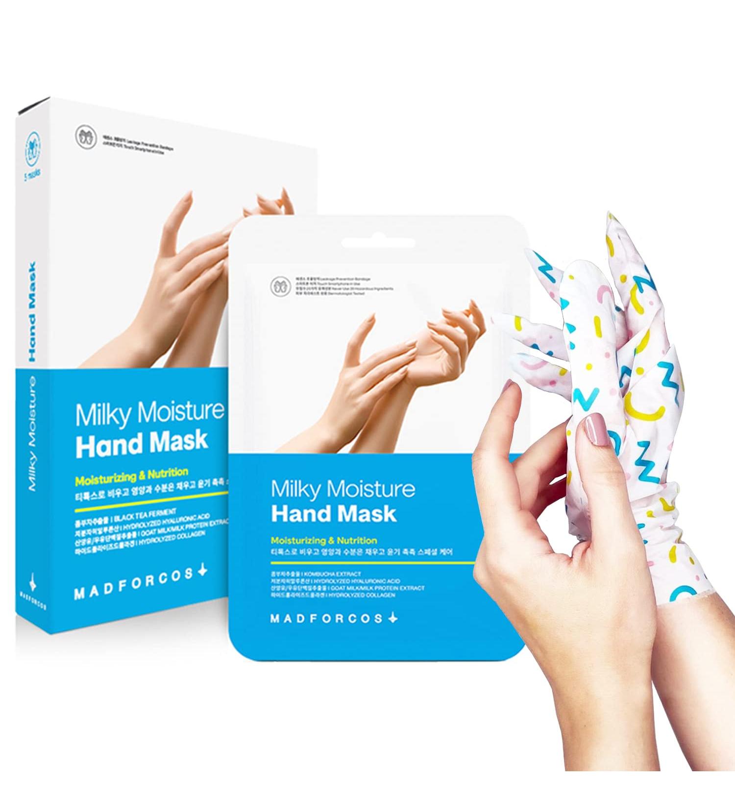 5PCS Madforcos Hand Mask Moisturizing Gloves - Made in Korea - Vitamin E & Collagen Infused - Intensive Repair Formula - Buy Online on GoSupps.com
