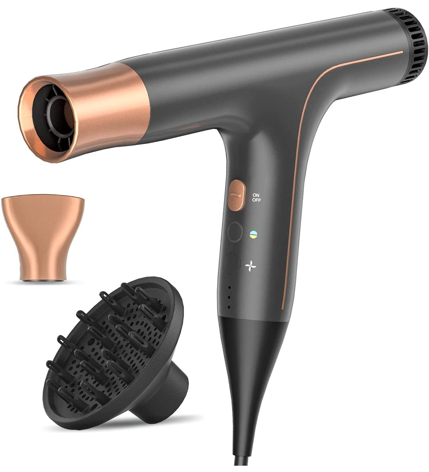 Professional Ionic Hair Dryer with Diffuser | Lightweight, Fast Drying & Damage Protection | 3 Heat/Speed Settings, 2 Concentrator Nozzles | Ideal for Home & Travel - Buy Online on GoSupps.com