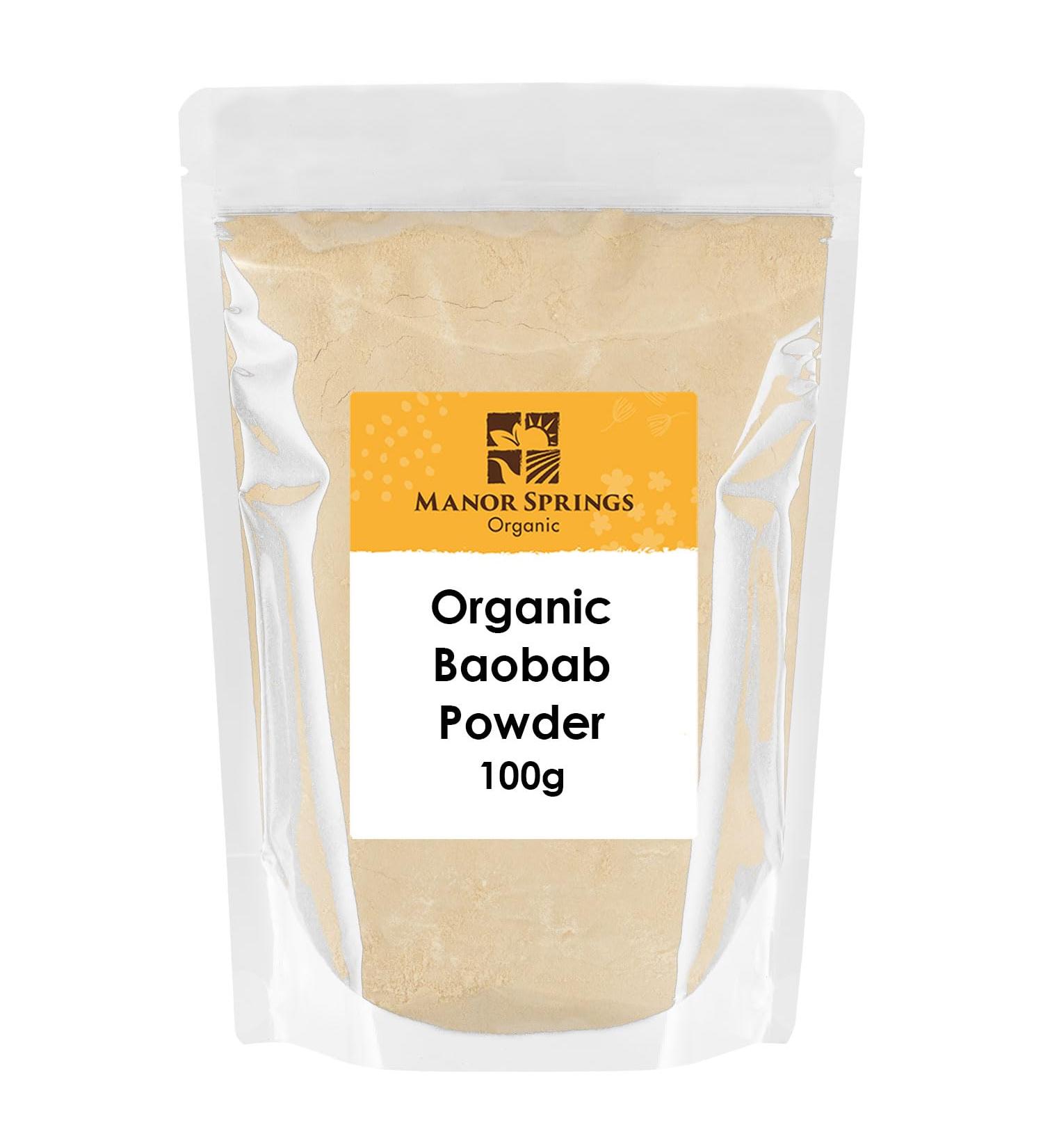 Manor Springs Organic Raw Baobab Powder 100g - Certified Organic Superfood - Buy Online on GoSupps.com