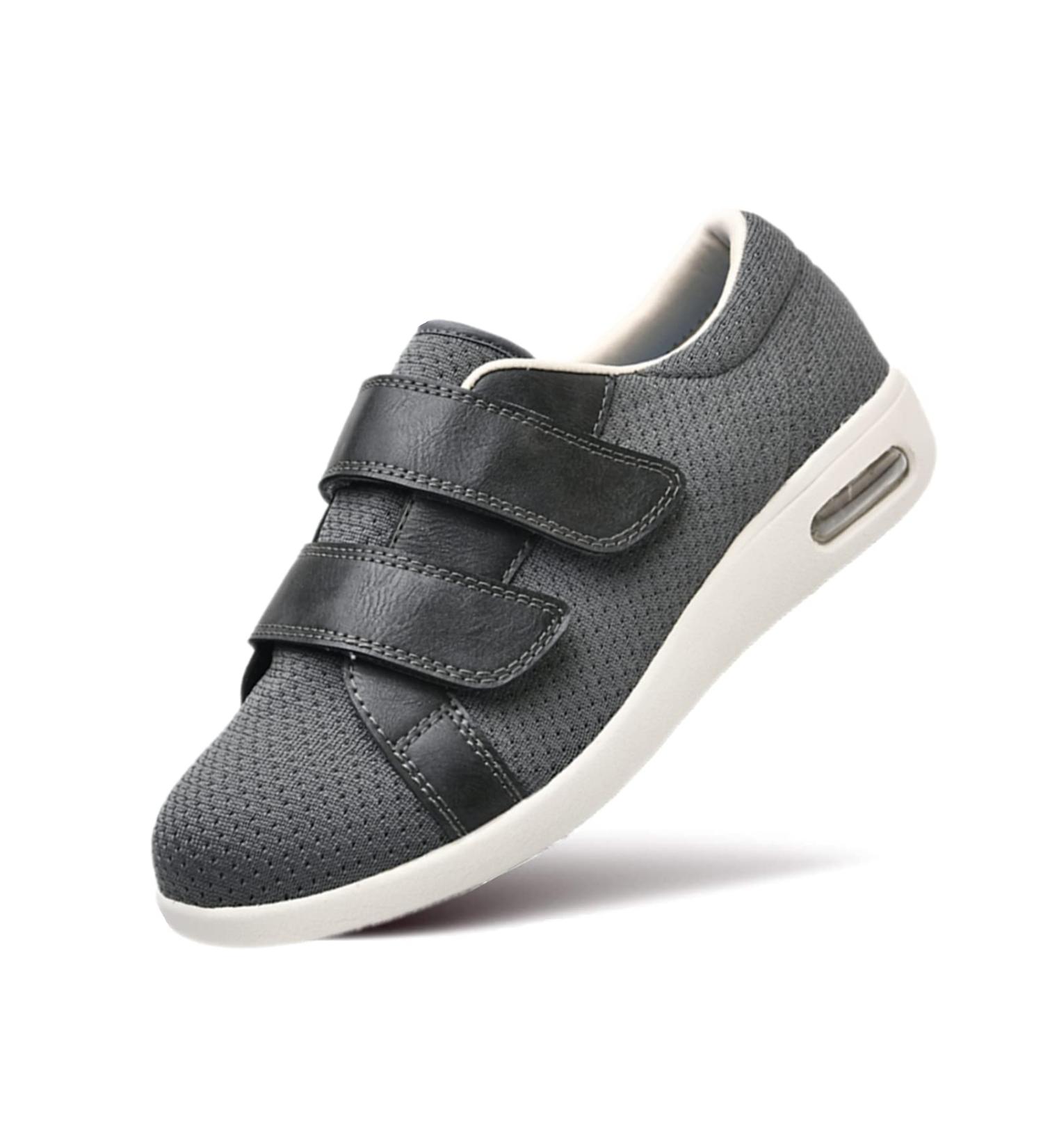 ZGDG Men's Adjustable Closure Diabetic Edema Shoes - Wide Width Lightweight Sneaker for Swollen Feet & Elderly - 13 Wide Grey - Buy Online on GoSupps.com