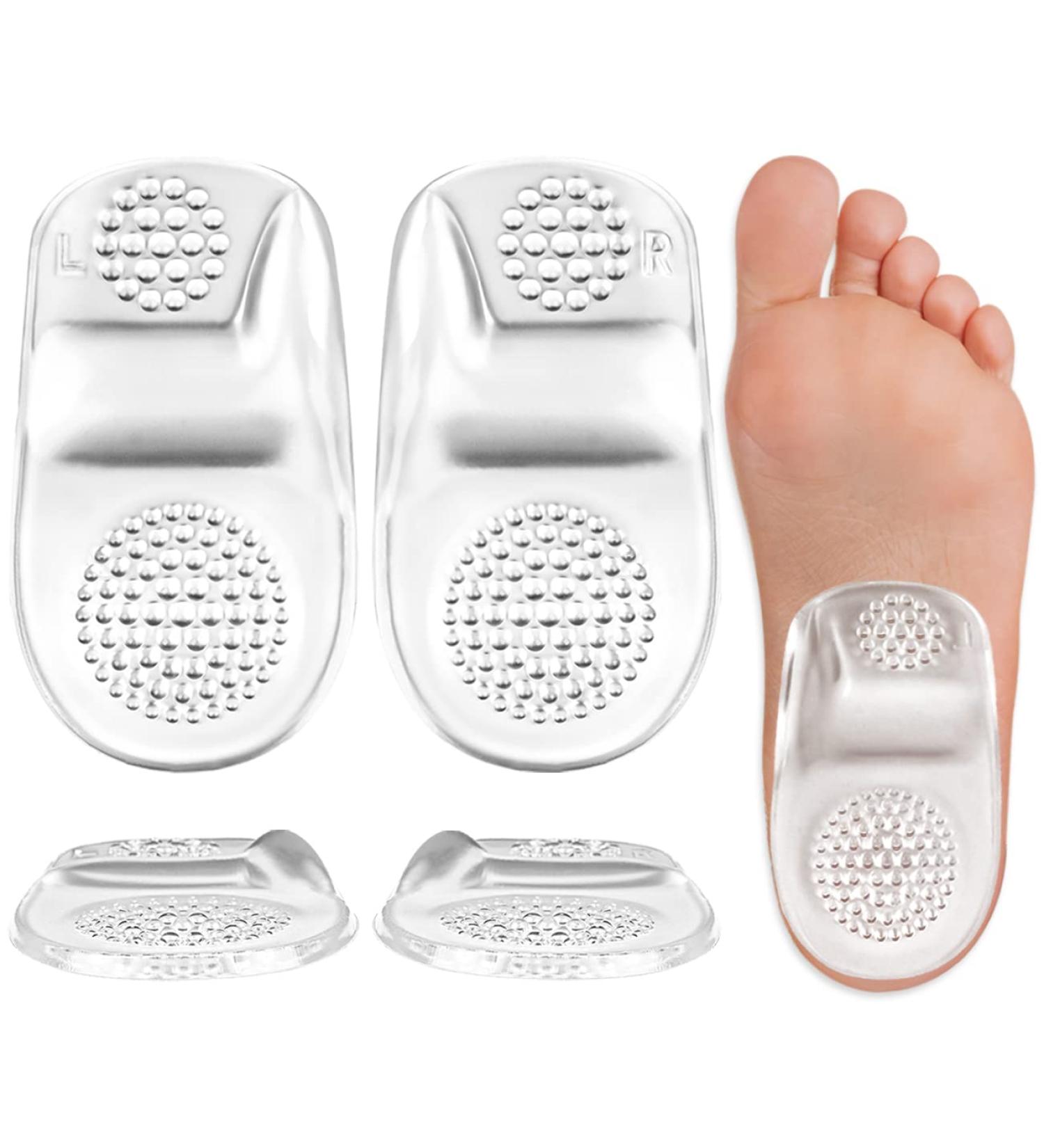 Buy Heel Cups for Plantar Fasciitis Arch Support Inserts for Flat Feet Heel Pain Relief & Achilles Tendinitis Two Pairs (Large Clear - Buy Online on GoSupps.com