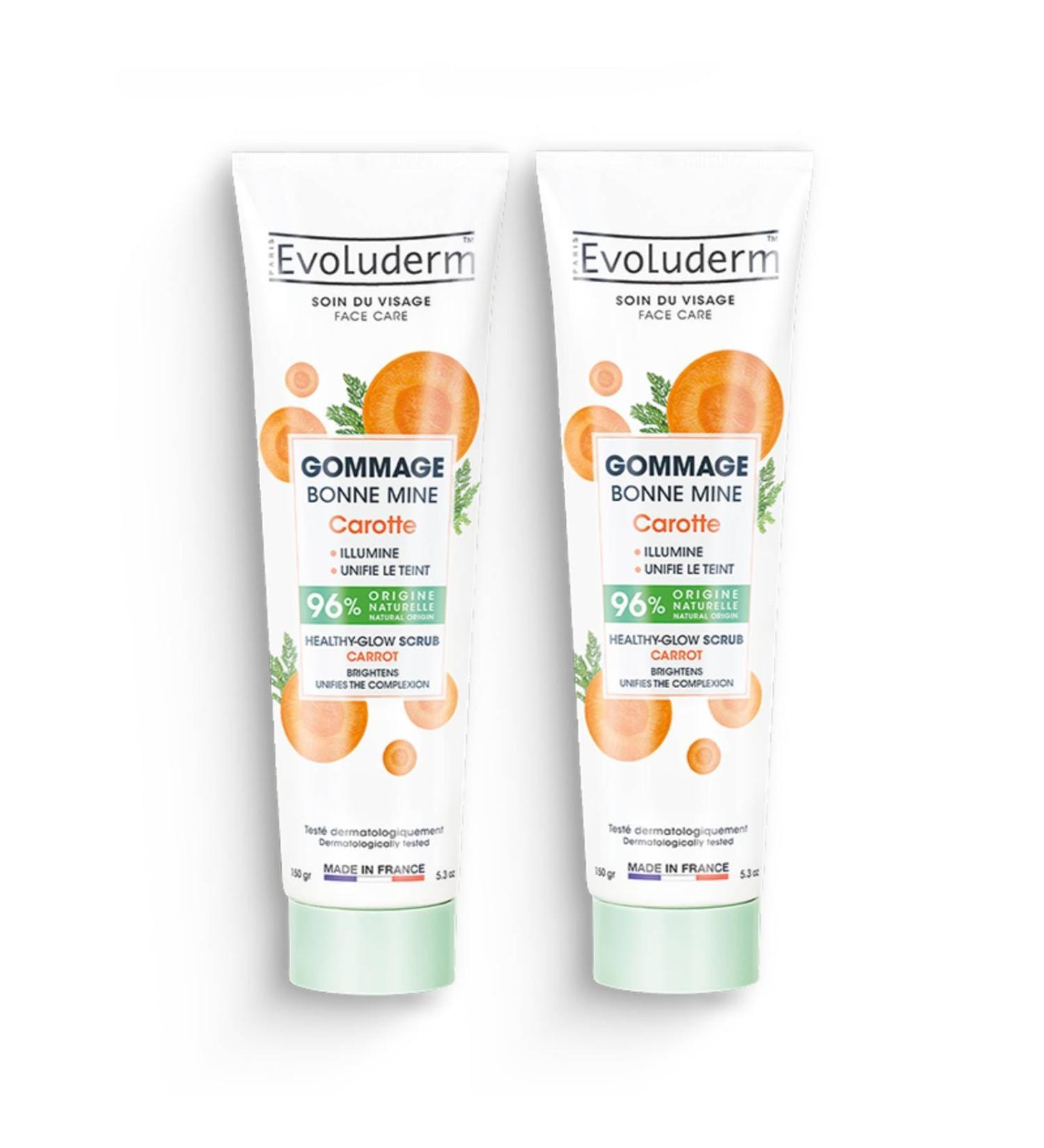  Evoluderm EVOLUDERM Carrot Radiance Scrub 150 ml 94% Naturally Derived Ingredients Vegan Made in France Pack of 2 x 150 ml - Buy Online on GoSupps.com