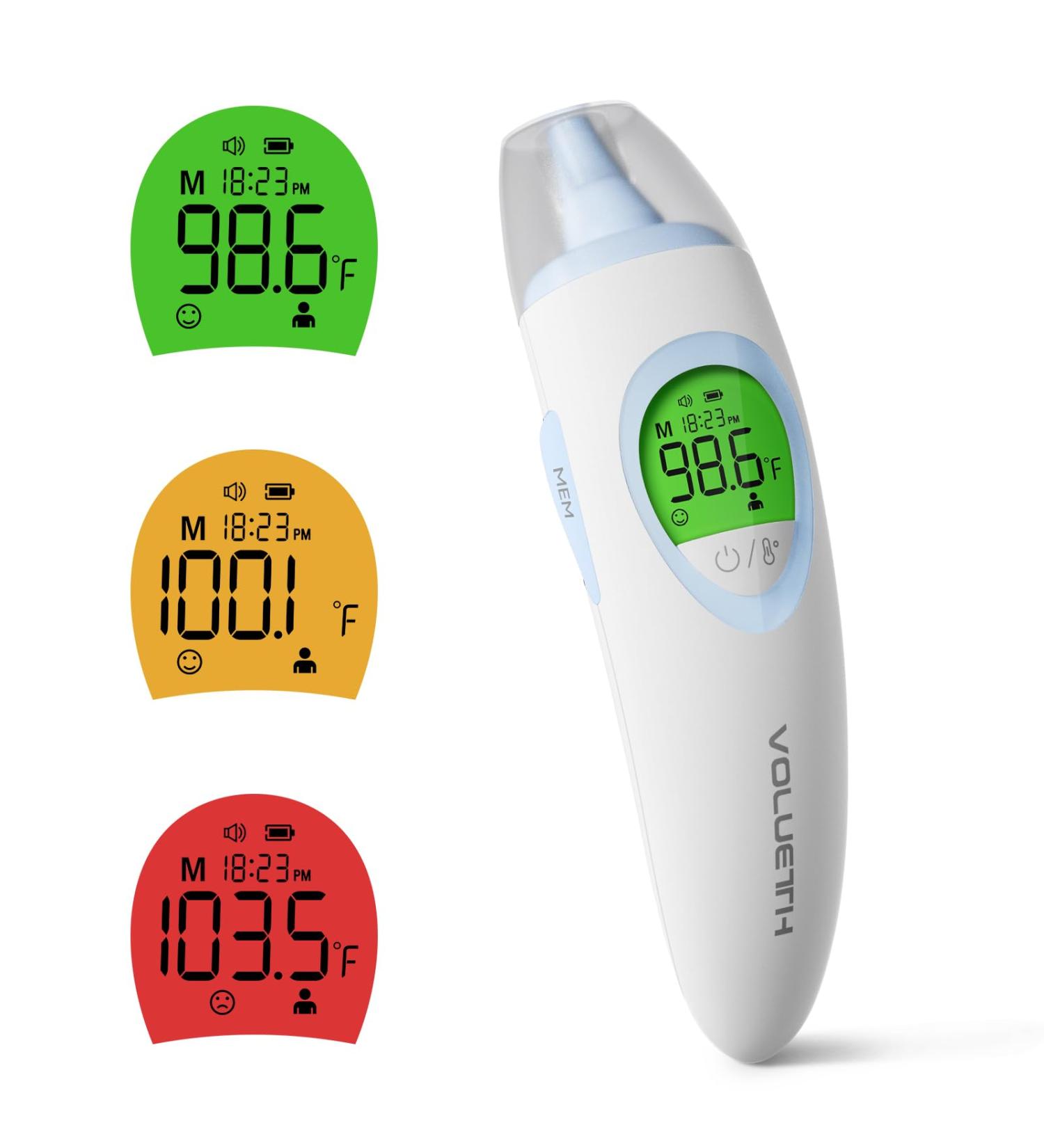 3-in-1 Infrared Thermometer for Ear Forehead & Touchless | HSA/FSA Eligible | Fast Digital Thermometer for Baby Kids & Adults with Fever Alarm & 30 Memories - Buy Online on GoSupps.com