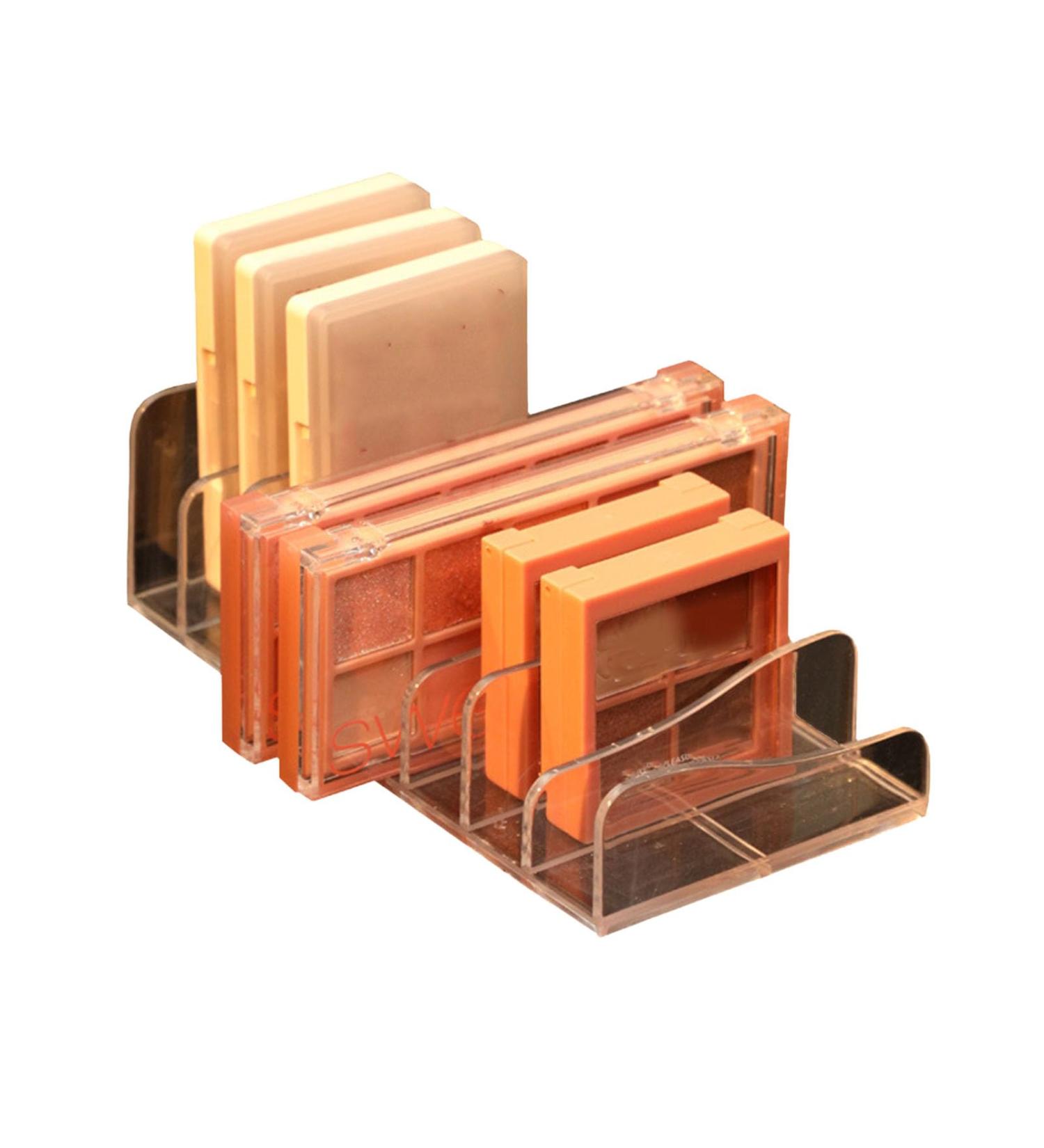 Eyeshadow Palette Organizer - Clear Divided Makeup Storage Rack for Dressing Table - Buy Online on GoSupps.com