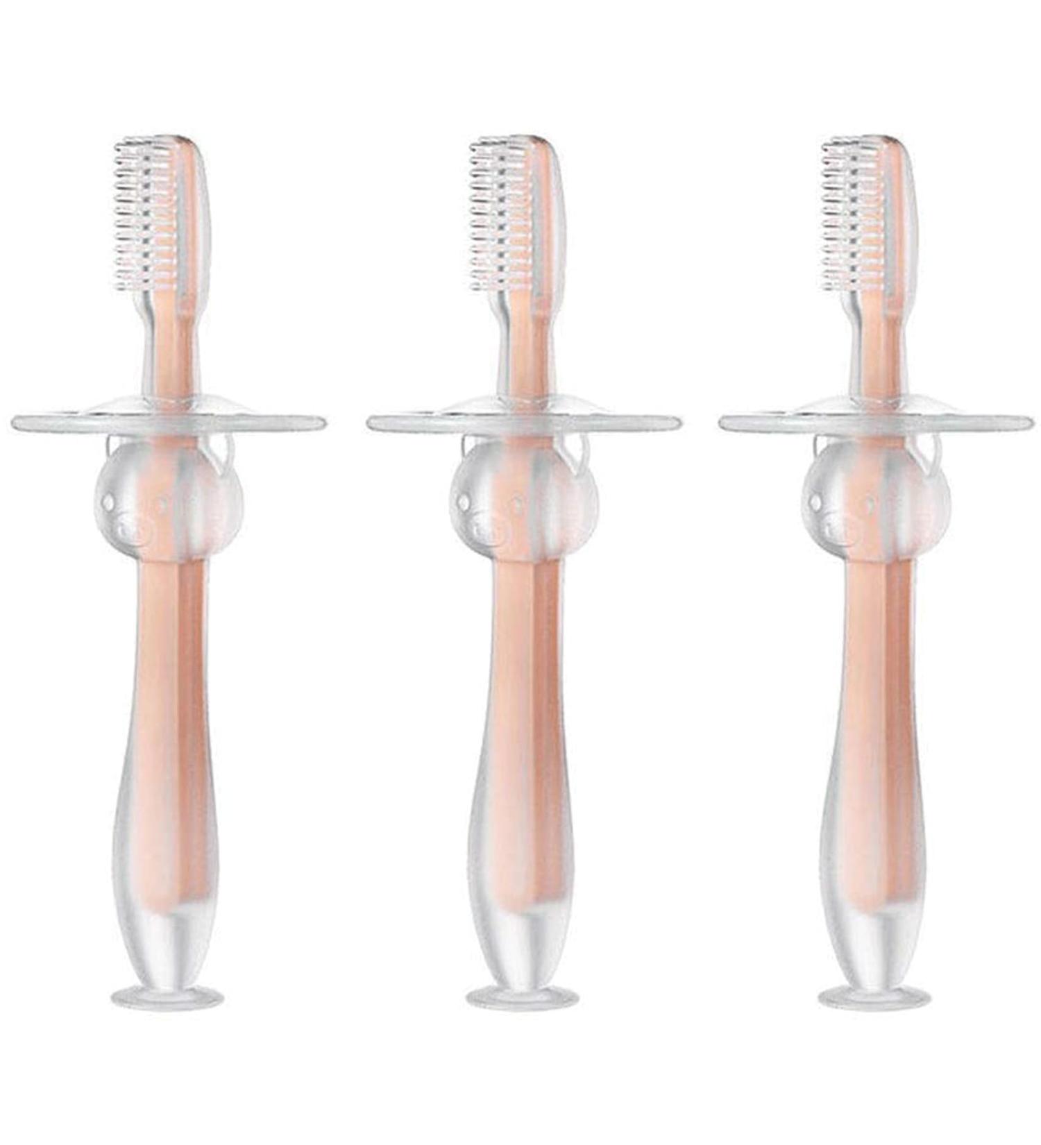 Children's Silicone Toothbrush - Safe Eco-Friendly Manual Toothbrush for Toddlers 1-3 Years | Radiant Smile & Easy Clean - Buy Online on GoSupps.com