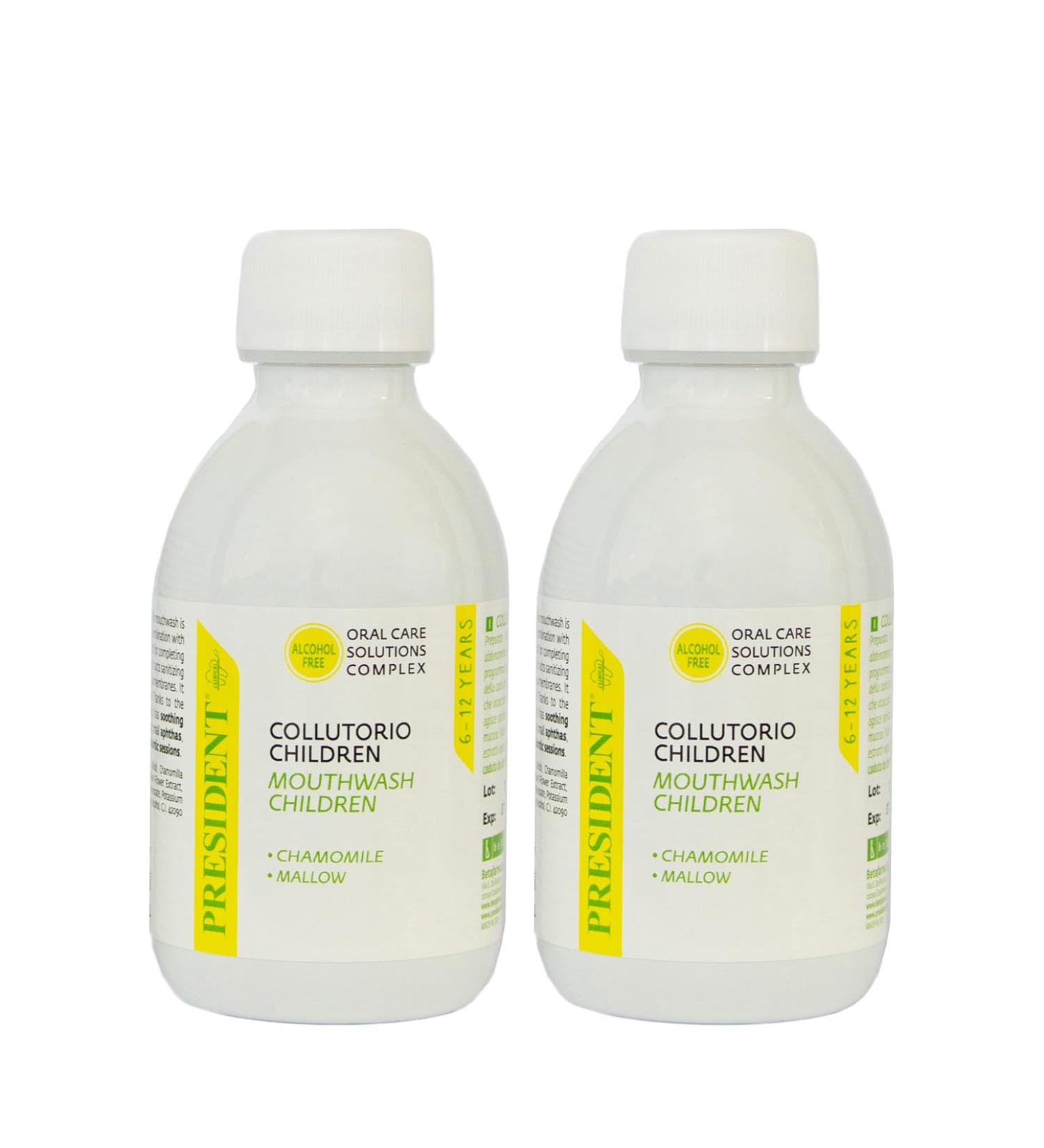  President President ChilDREN Grout Kit 2 x 6 to 12 Years Old Antiplaque Anti-Decay Strengthens and Protects Tooth Enamel Alcohol Free 2 x 200 ml - Buy Online on GoSupps.com