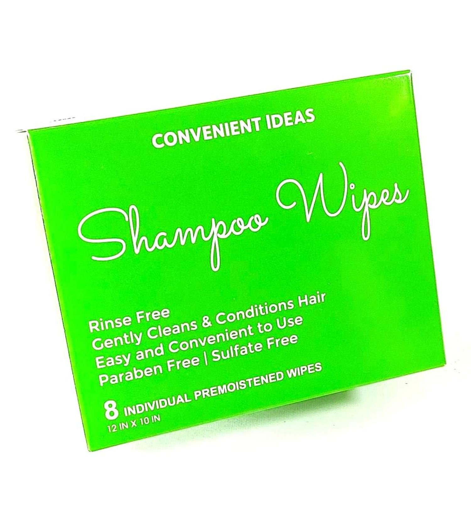Convenient Ideas Shampoo Wipes Rinse Free Hair Cleansing 8 Pack Perfect for Travel & Easy Use - Buy Online on GoSupps.com
