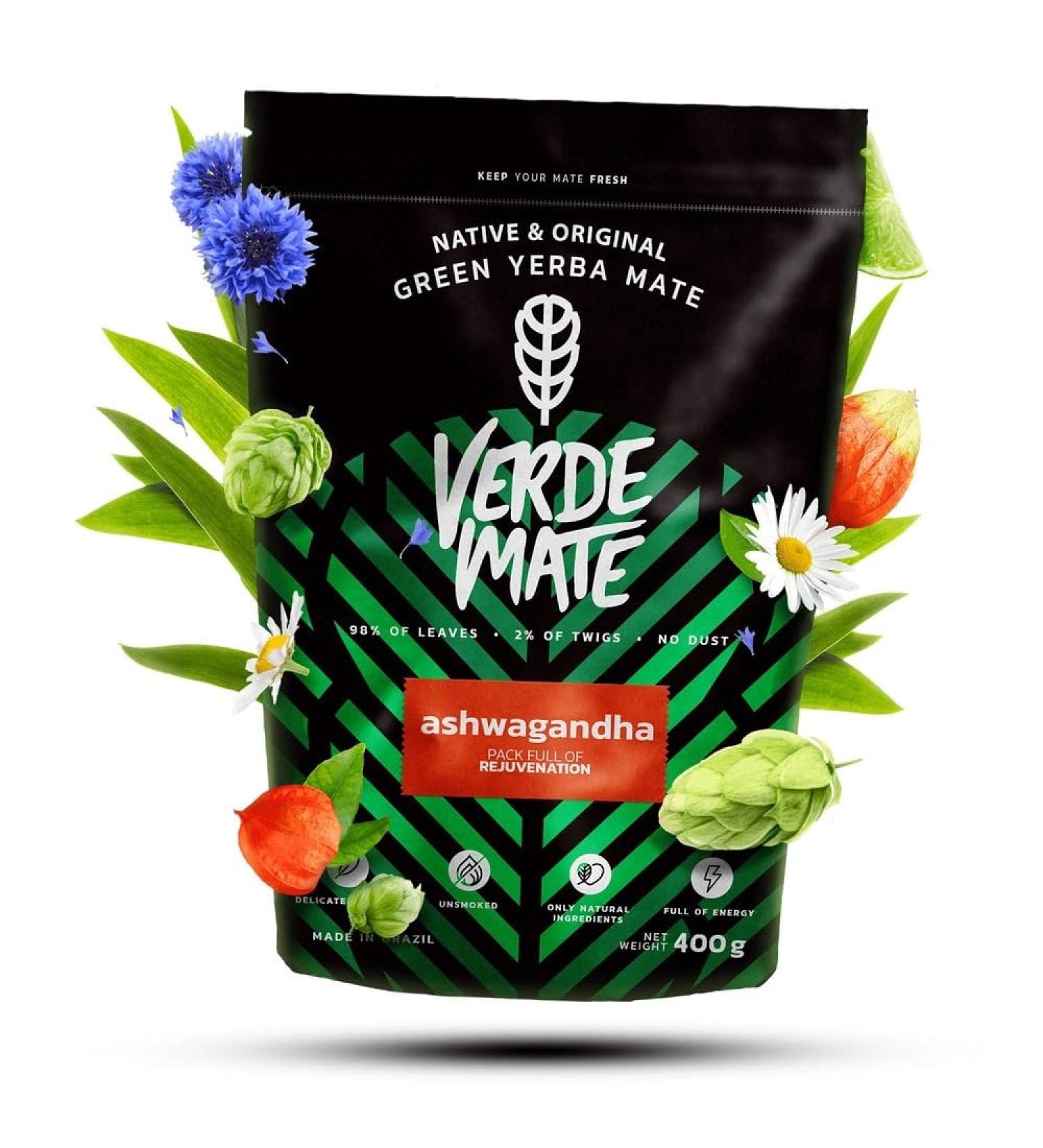 Verde Mate Green Ashwagandha 0 4kg 400g | Yerba Mat Br silien | Yerba Mat aux Herbes | Ginseng | Ashwagandha | Jasmin | Houblon - Buy Online on GoSupps.com