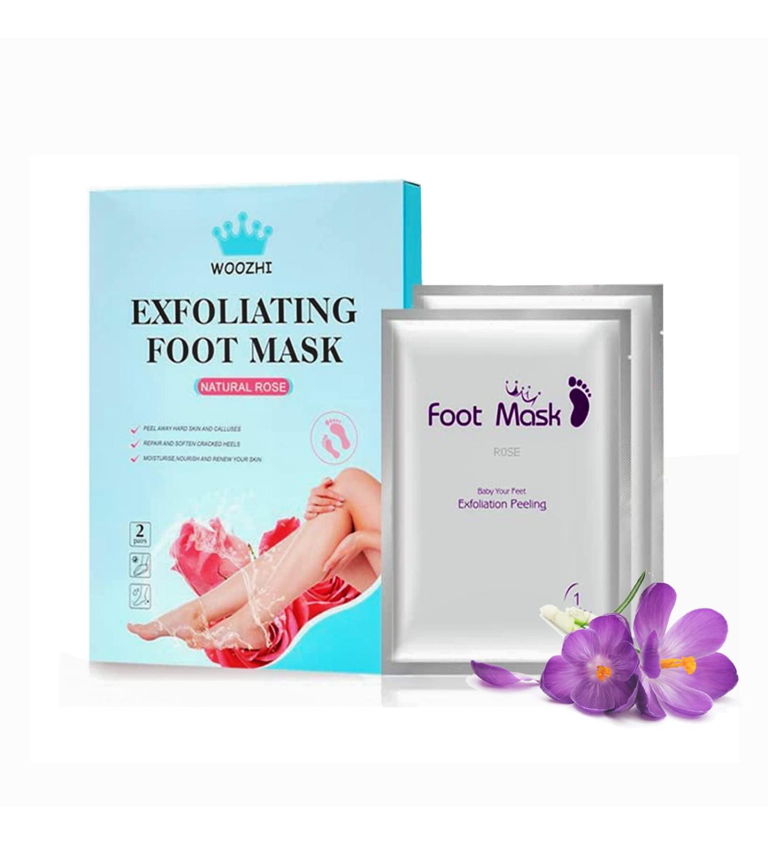 Foot Peel Mask Footner Exfoliating WOOZHI 2 Pack -Dermatologically Tested - Repair Heels & Removes Dry Dead Skin for Soft Baby Feet - Buy Online on GoSupps.com