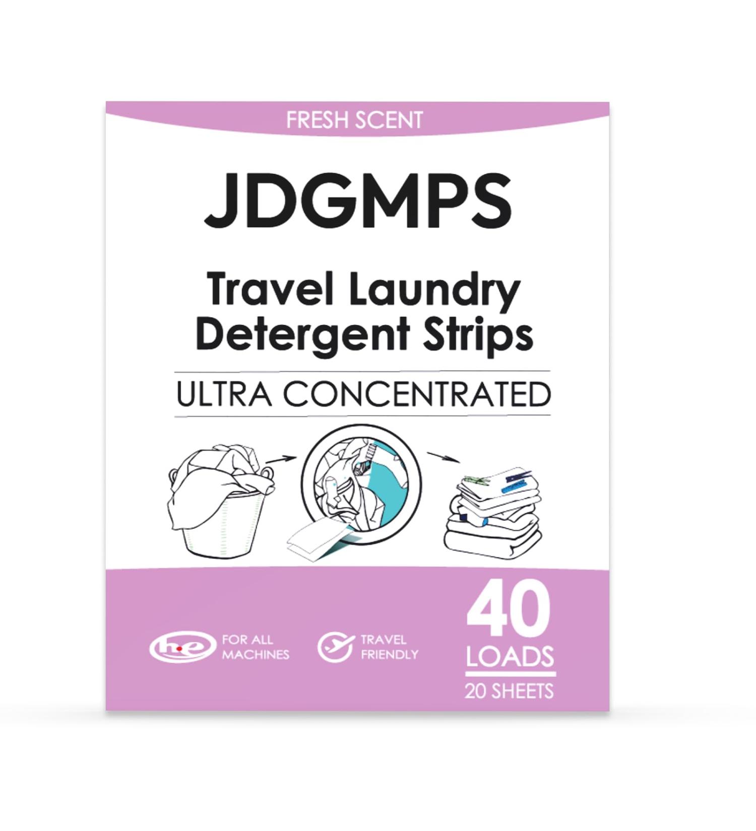 Eco Travel Laundry Detergent Sheets - Fresh Scent 40 Loads Plastic-Free Concentrated Soap Strips (20 Sheets - Buy Online on GoSupps.com