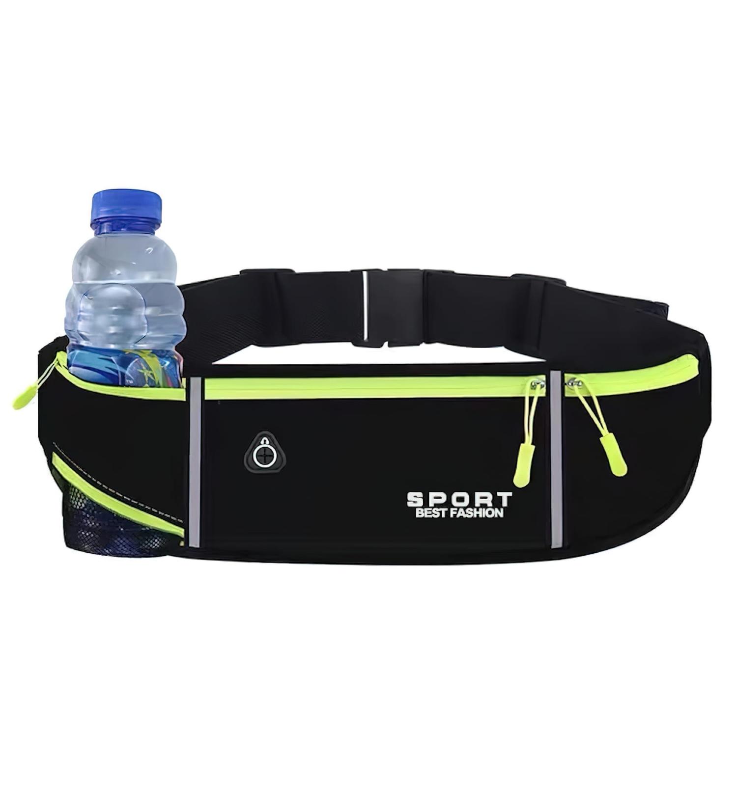 Buy Estrith Passes Waterproof Running Bag with Bottle Holder Adjustable & Large Capacity for Sports Jogging & Cell Phone - A-Black+Green - Buy Online on GoSupps.com
