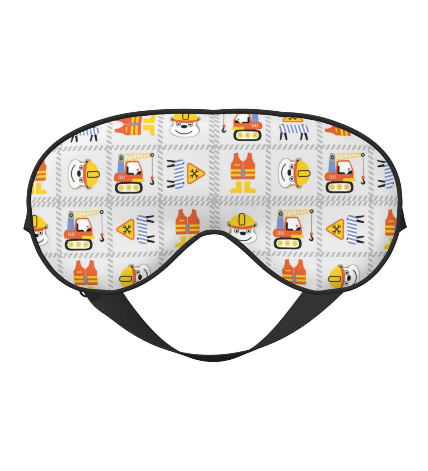 Construction Equipment Worker Eye Mask Soft Sleep Mask with Elastic Strap for Travel & Night Sleep - Buy Online on GoSupps.com