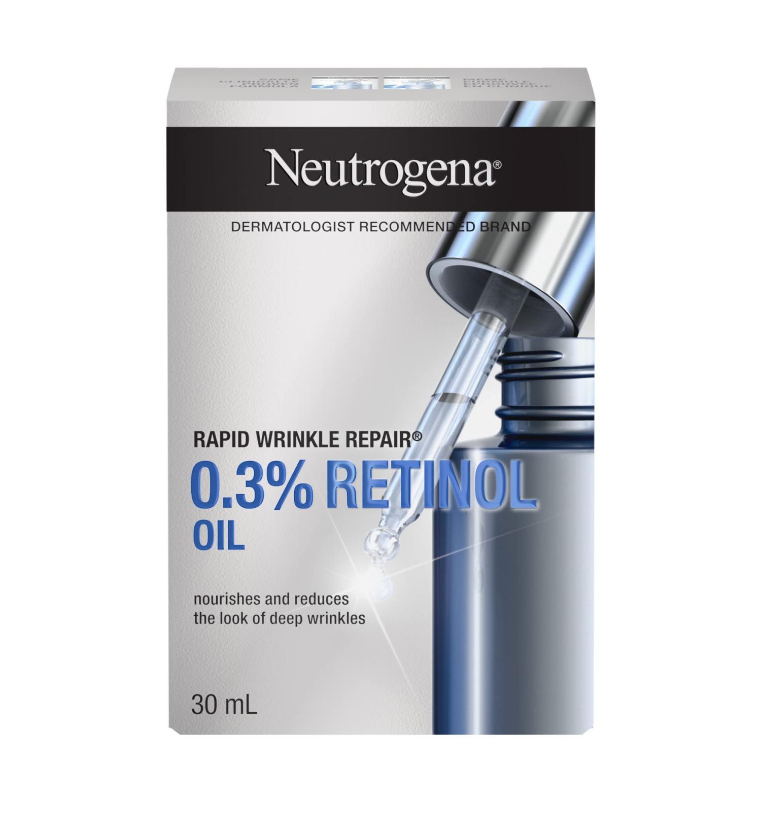 Neutrogena Anti Aging Retinol Oil for Face Rapid Wrinkle Repair Face Serum and Eye Serum 30 Milliliters Face Oil - Buy Online on GoSupps.com