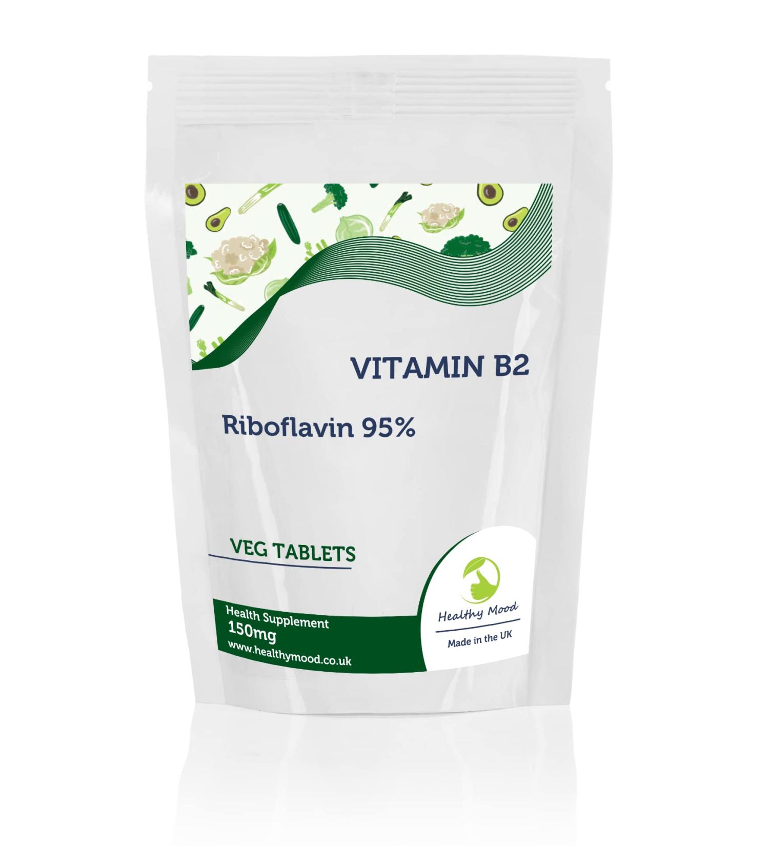 Vitamin B2 150mg x120 Tablets Pills Health Supplements Quality Nutrition Healthy Mood Quality Riboflavin 95% - Buy Online on GoSupps.com