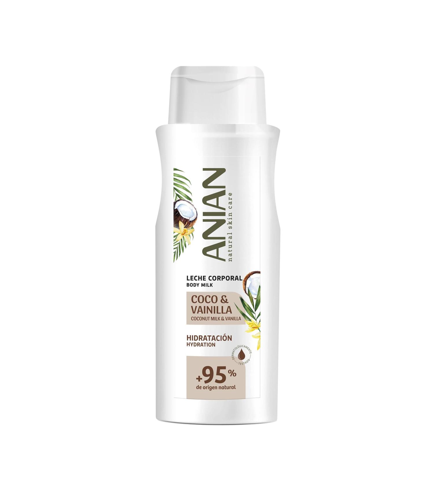 ANIAN ANIAN - Coconut & Vanilla Body Milk 500 ml with Shea Butter and Allantoin Nourishes and Moisturizes Without Oily Feeling Soft Aroma Soft & Smooth Skin + 95% Original Ingredients