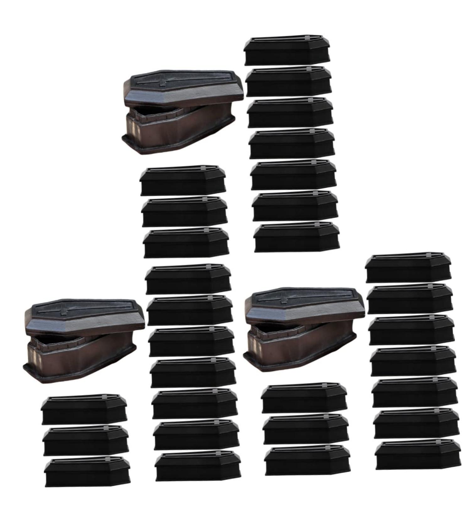 Ciieeo 30 Pcs Coffin Model Graveyard Prop Halloween Coffin Statue Coffin Shaped Boxes Candy Bowls Decorative Haunted House Prop Toys Ornament Prank Props With Cover Plastic Fake 5.5X3.7X2.3CMx3pcs Blackx3pcs - Buy Online on GoSupps.com