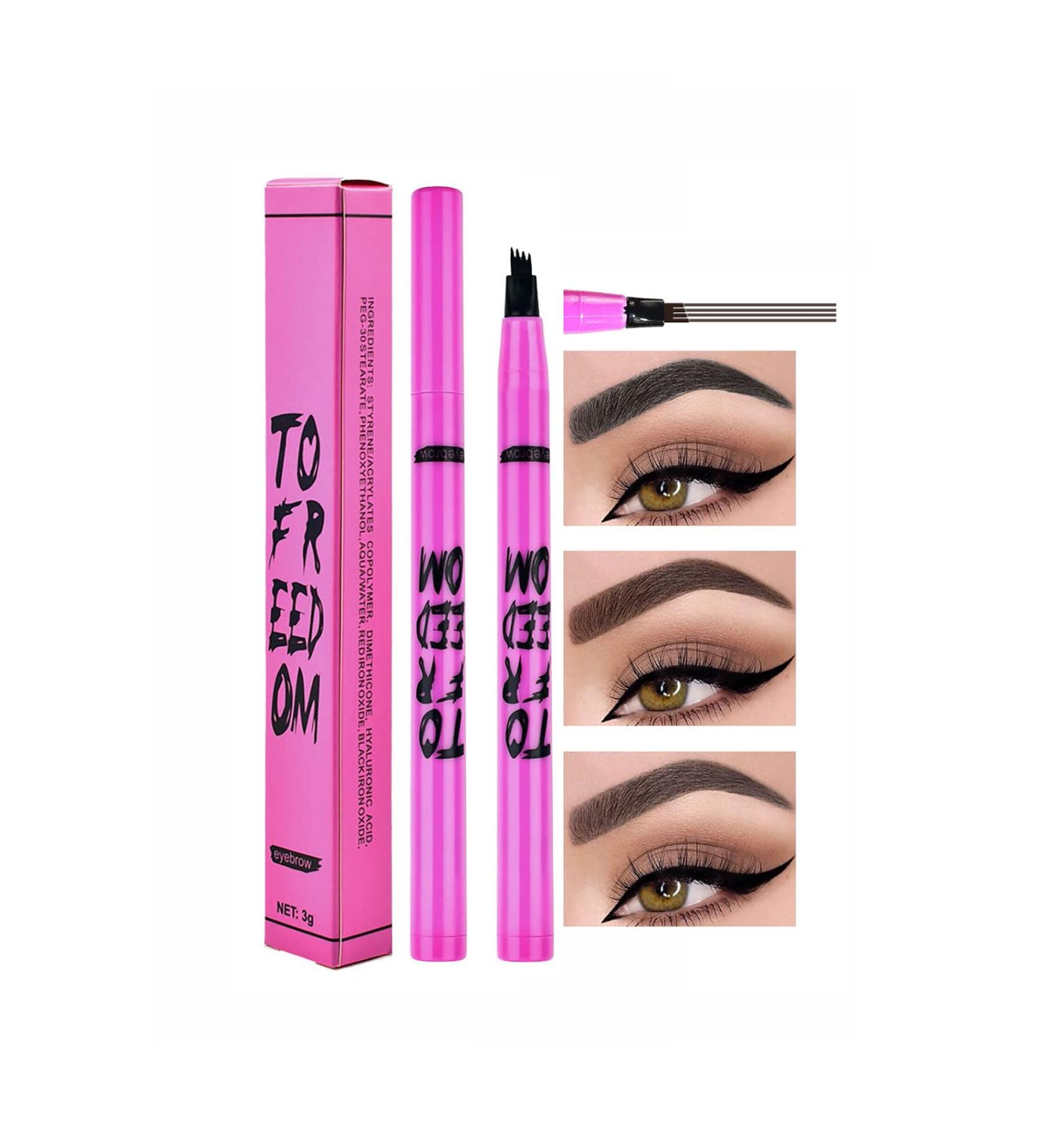 Smudge Proof Micro Tip Liquid Eyebrow Pencil - Dark Coffee | Waterproof Long Lasting Natural Brow Tint Makeup - 0.10 Fl Oz - Buy Online on GoSupps.com