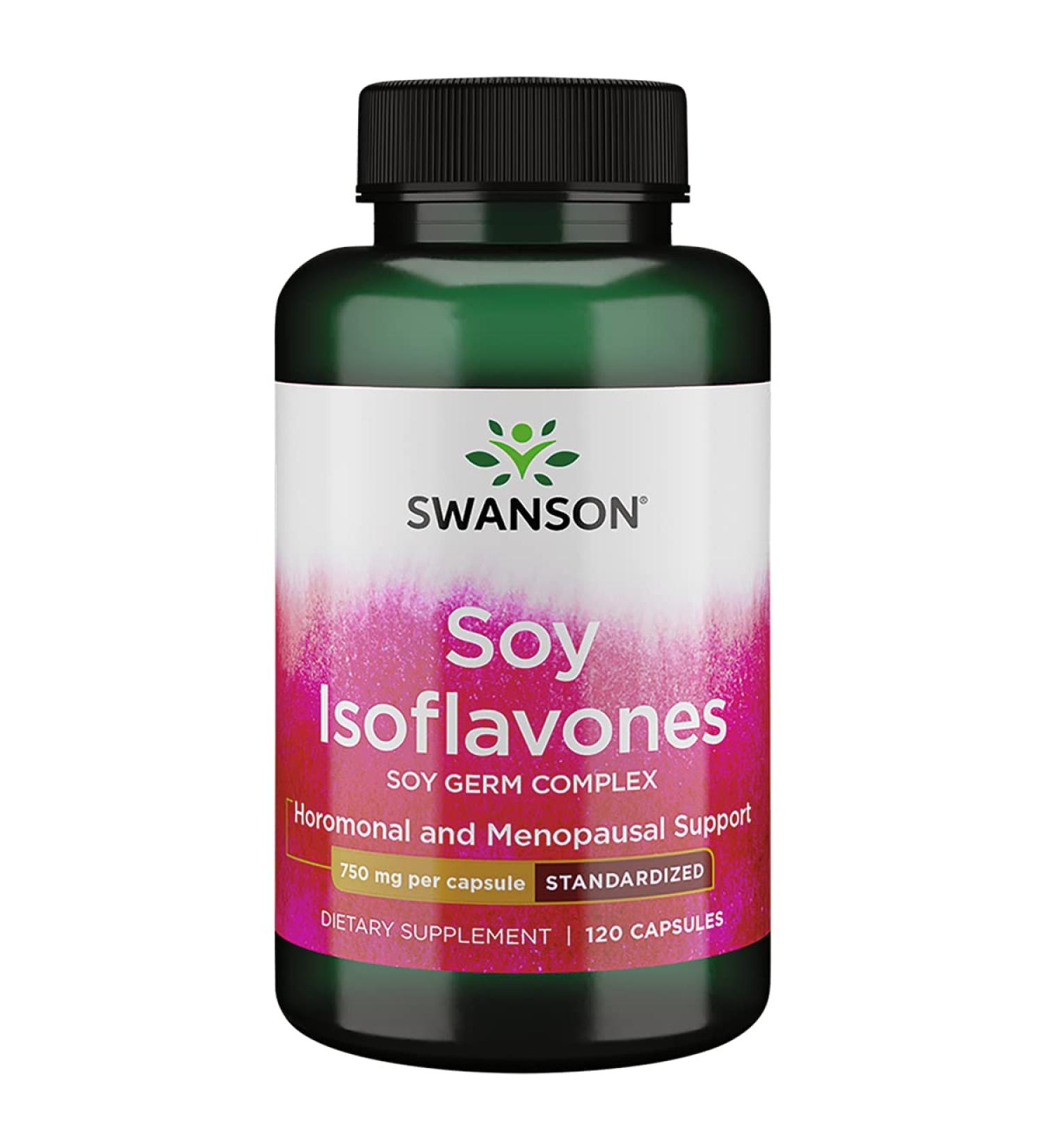 Swanson Soy Isoflavones - Menopause Supplements for Women - Promotes Bone & Cardio Health - 120 Capsules 750mg - Buy Online on GoSupps.com