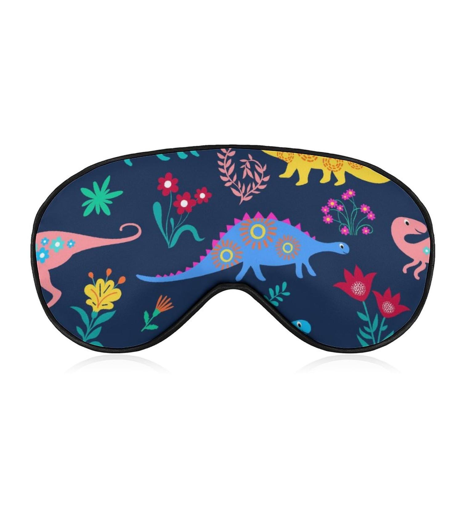 Colorful Brontosaurus Sleep Mask Eye Cover - Adjustable Strap, Blocks Light for Night Travel - Men Women's Blindfold for Sleeping and Napping - Buy Online on GoSupps.com