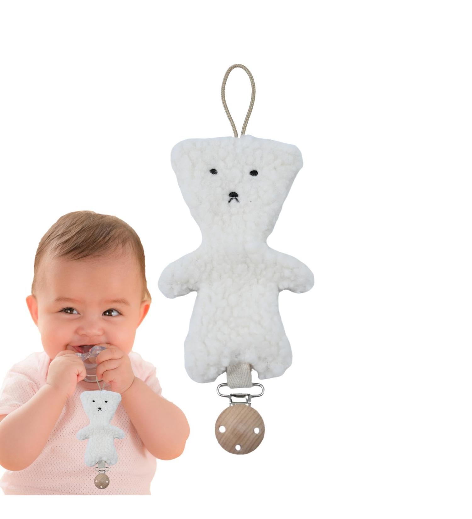 Besreey Plush Bear Pacifier Clip - Universal Baby Pacifier Holder & Biting Toy Clip for Boys & Girls - Buy Online on GoSupps.com
