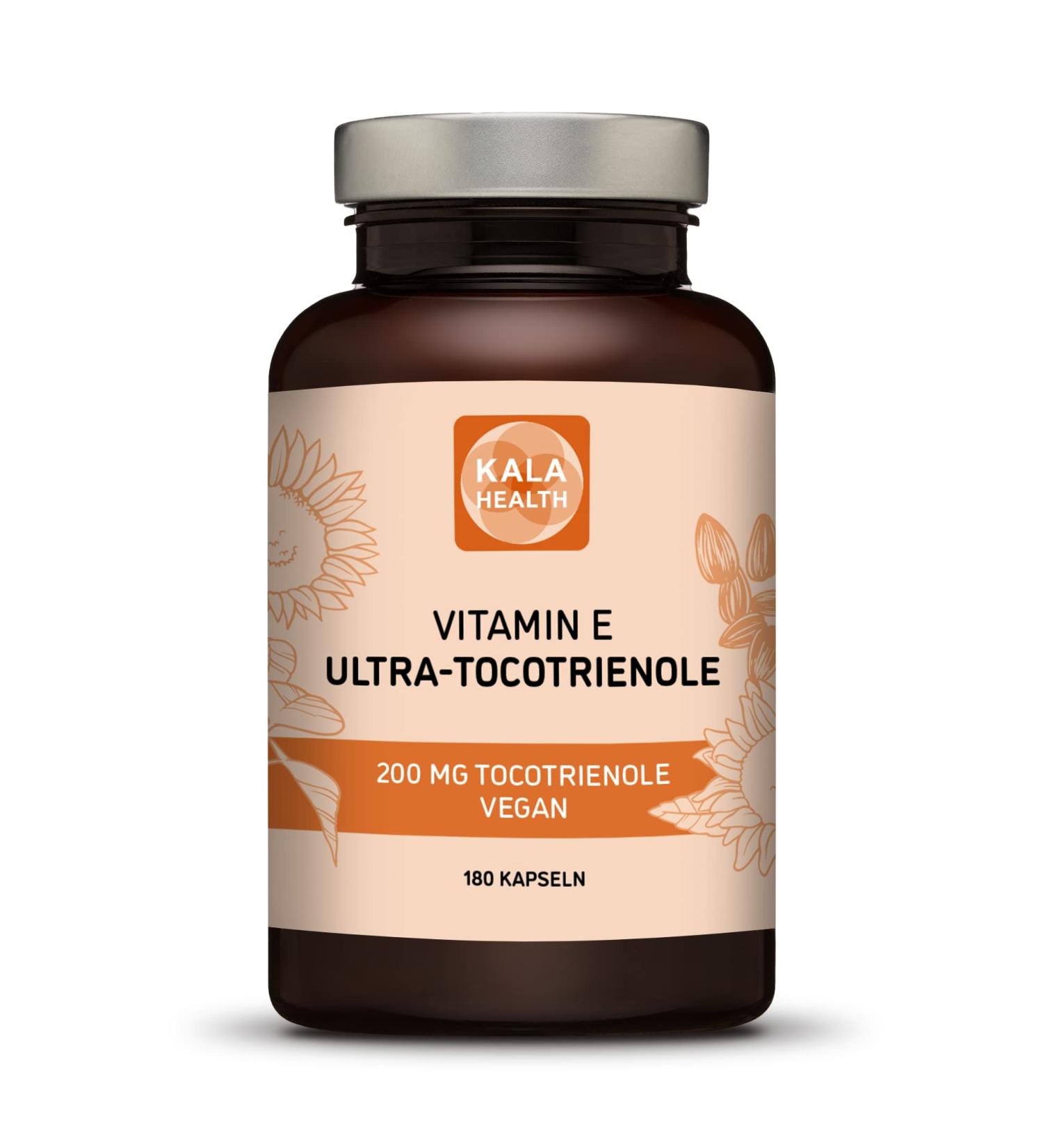 Kala Health Ultra Tocotrienol 200mg - Vegan Vitamin E Complex with All 4 Tocotrienols - Alpha Beta Gamma & Delta - No Tocopherols - 180 Capsules - Buy Online on GoSupps.com