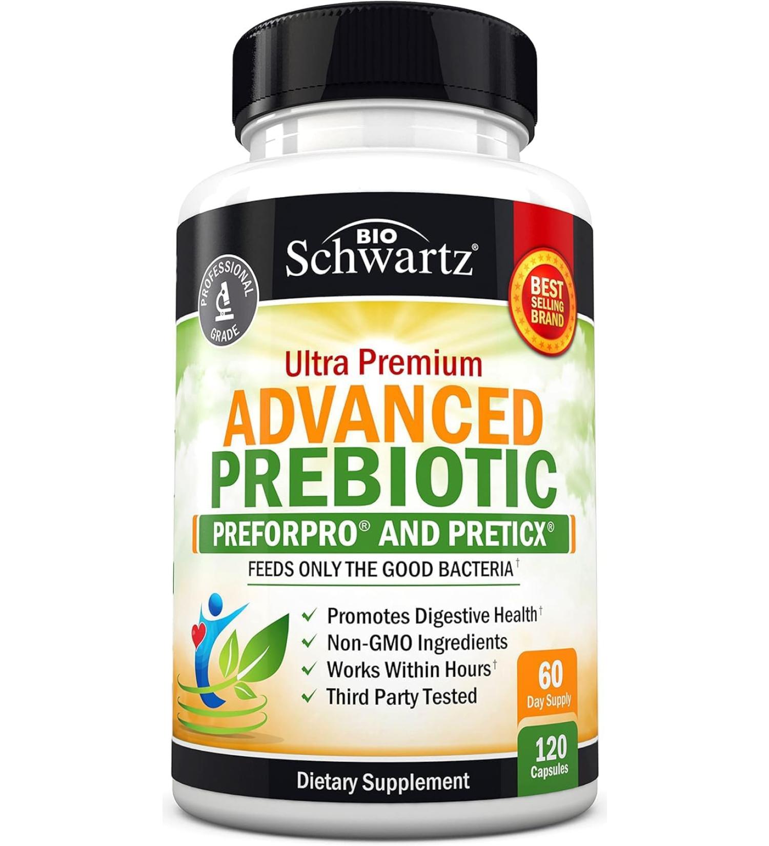 BioSchwartz Prebiotics Ultra premium Advanced Probiotics Preforpro and Preticx  - 120 Capsules  - Buy Online on GoSupps.com