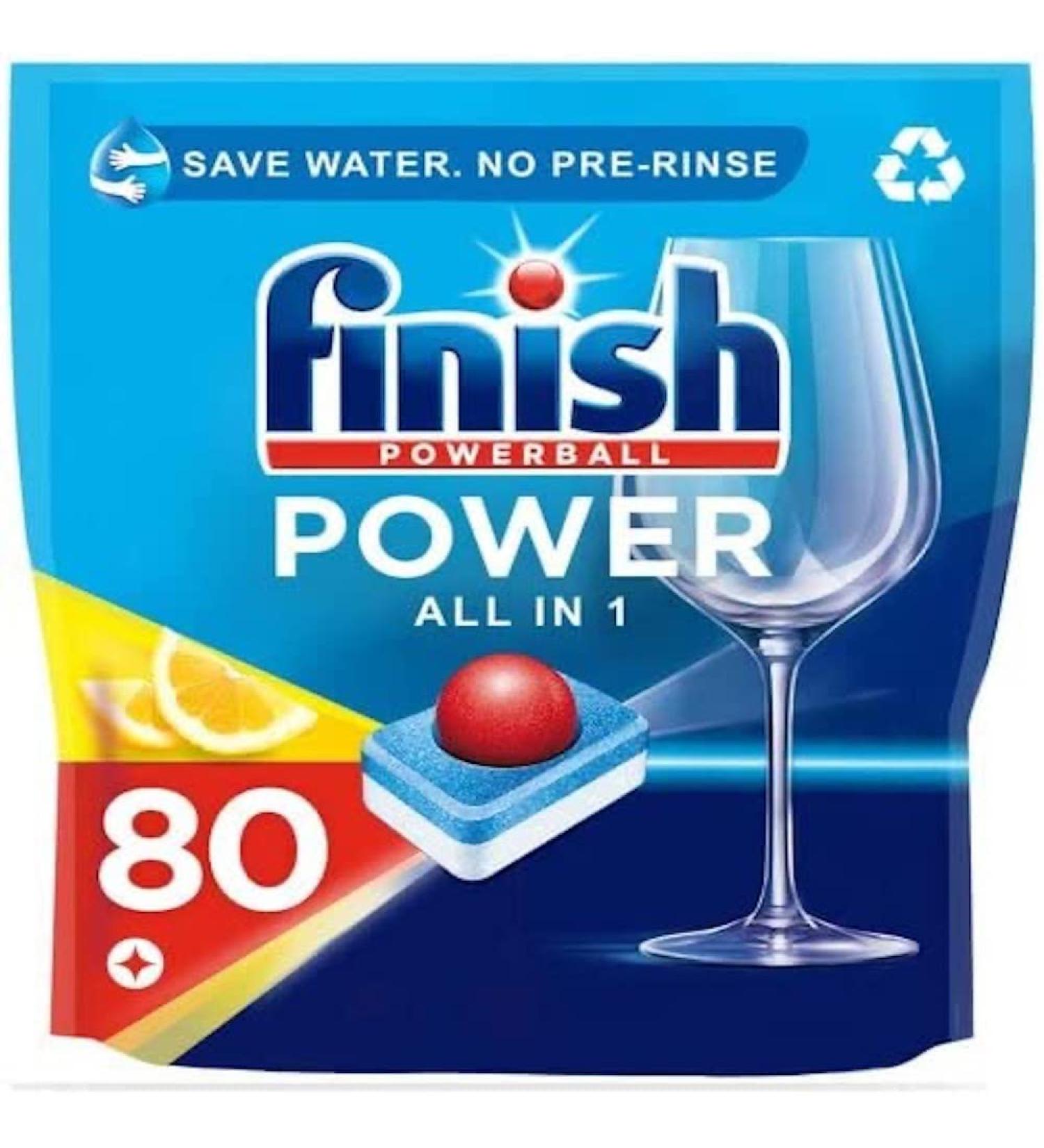 Finish All in 1 Max Lemon Dishwasher Tablets - 80 Tablets - Buy Online on GoSupps.com