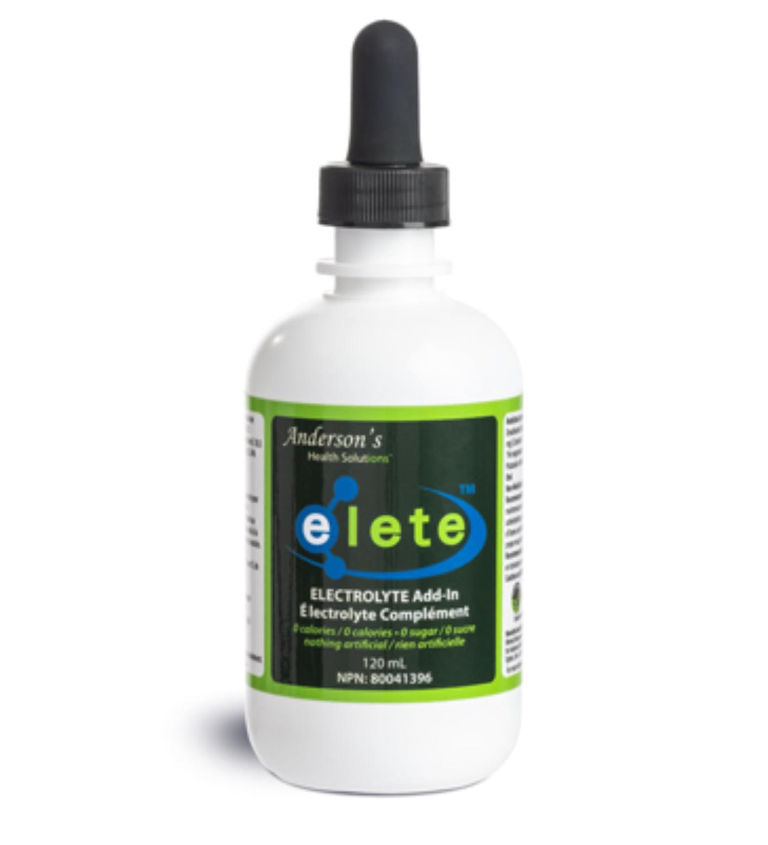 Anderson's Health Solutions elete Electrolyte Add-In Drops | Liquid Electrolyte Drink Mix Sodium Potassium Magnesium | Convenient Hydration Natural Electrolyte Replenishment | Sugar Free No Artificial Ingredients | 120mL elete 120 ml (Pack of 1) - Buy Online on GoSupps.com