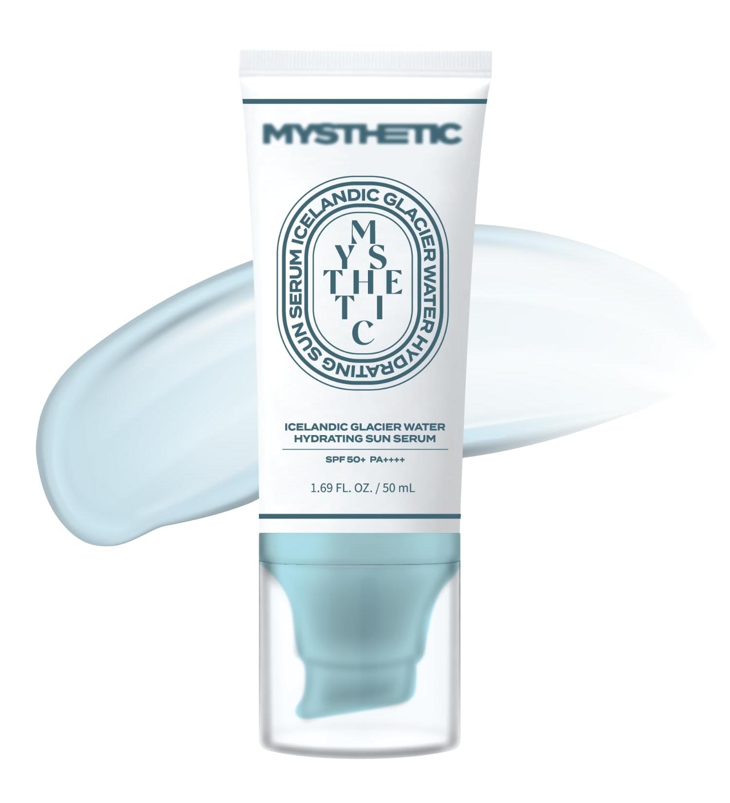 MYSTHETIC Icelandic Glacier Sun Serum - Ultra-Moisturizing Makeup-Friendly SPF 50+ PA++++ Centella Sunscreen with Rice Apple Aloe & Jojoba Oil - 1.69 FL. OZ. - Buy Online on GoSupps.com