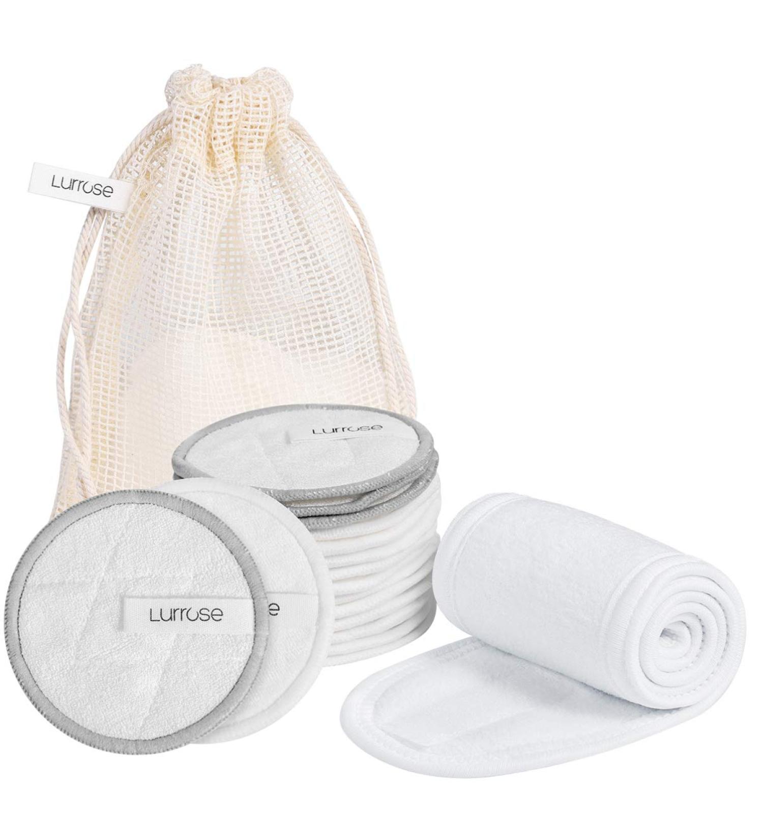 16 Washable Slurry Pads - Reusable Bamboo & Cotton Makeup Remover Pads with Laundry Bag & Spa Headband | Eco-Friendly Beauty Essentials - Buy Online on GoSupps.com