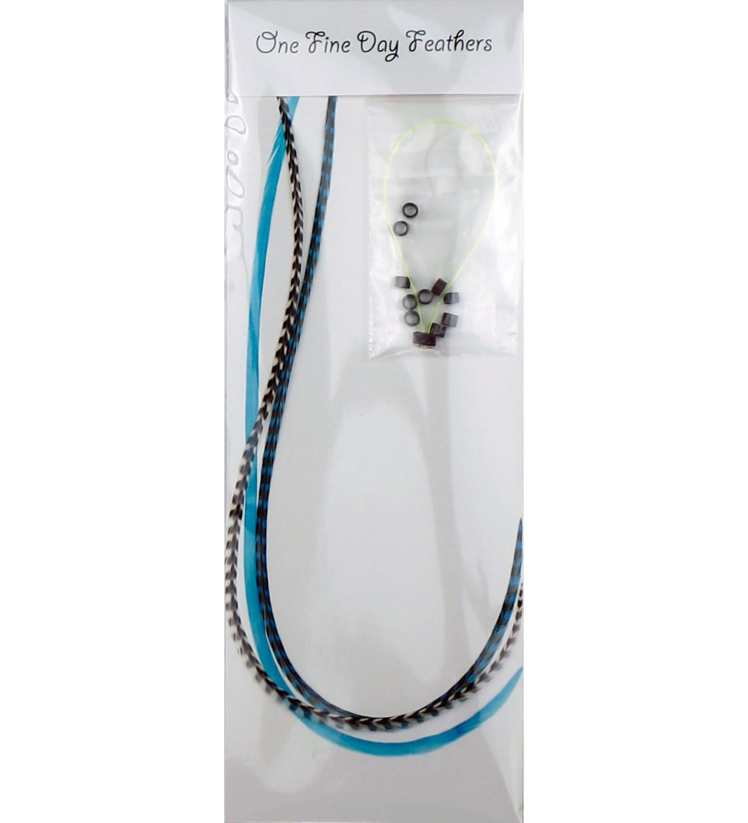 Feather Hair Extensions 3 Pack + Rings/Loop (ice)