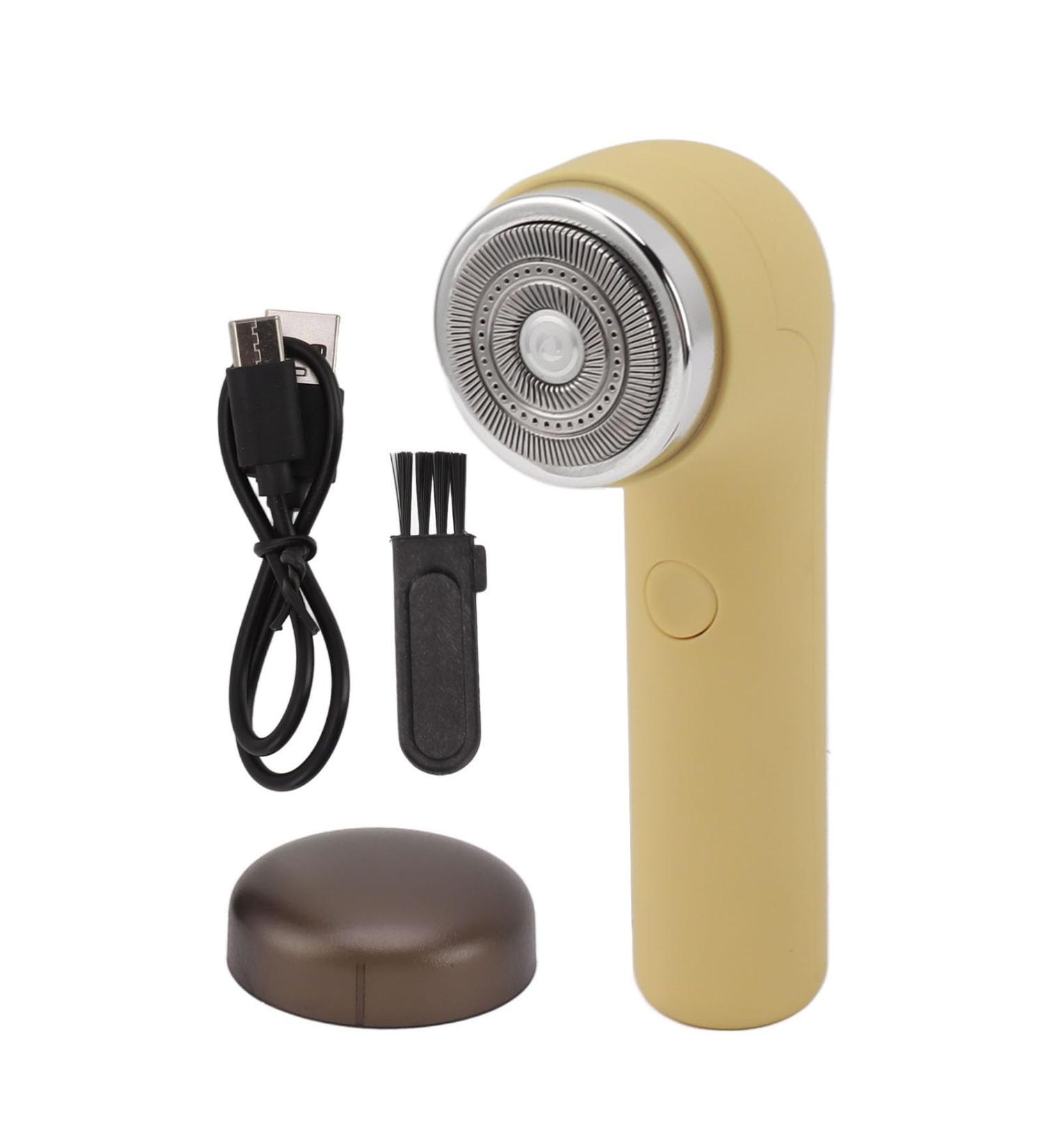 Mini Electric Beard Trimmer for Men - Portable Yellow Electric Razor for Home & Travel - Buy Online on GoSupps.com