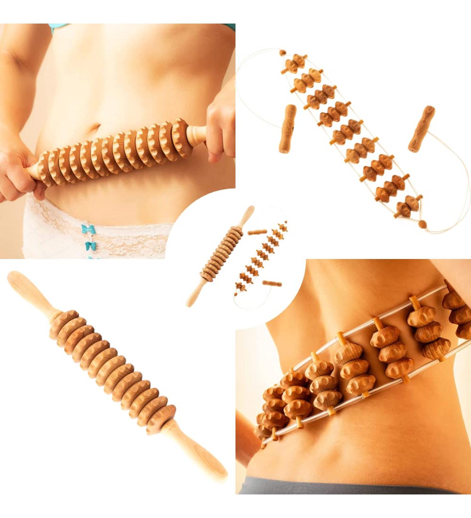 Mr. Woodware 2-in-1 Wood Massage Devices - Lymphatic Drainage Roller & Rope Set for Body Shaping & Muscle Toning | Maderoterapia - Buy Online on GoSupps.com