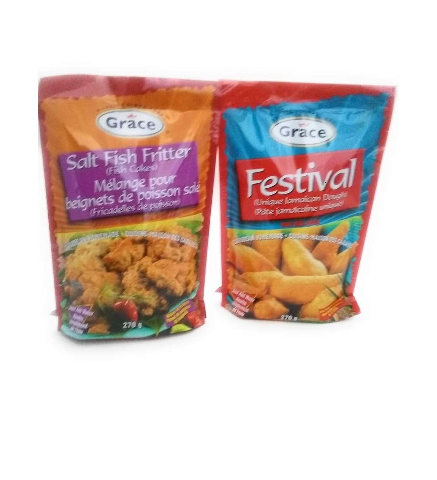 Grace Festival Mix and Salt Fish Fritter Mix Bundle - Buy Online on GoSupps.com